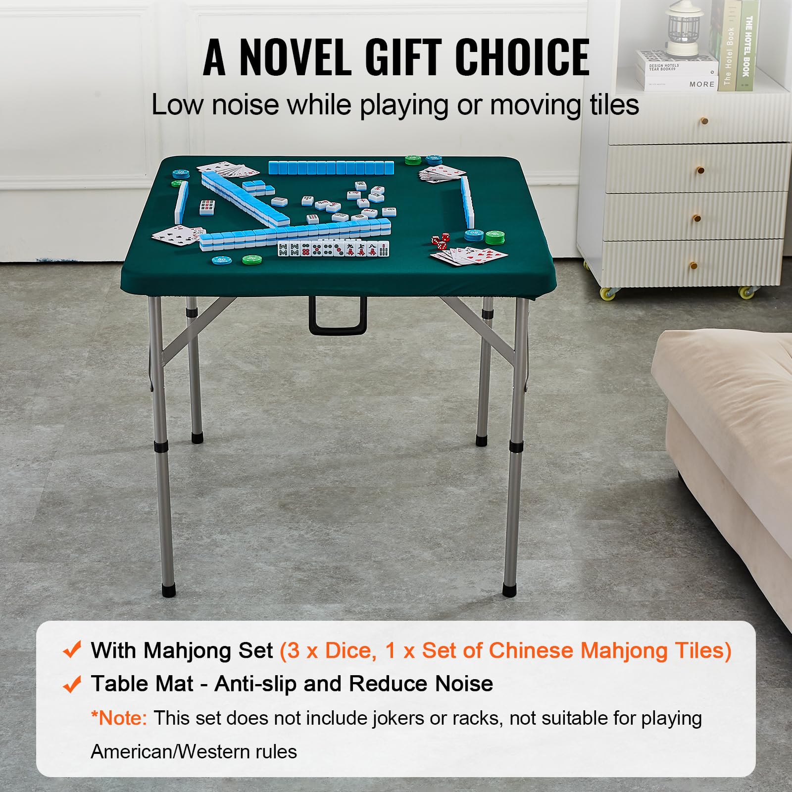 Foto 7 | Mesa De Mahjong Vevor Plegable Por La Mitad Para 4 Jugadores Con Fichas De Mahjong - Venta Internacional.