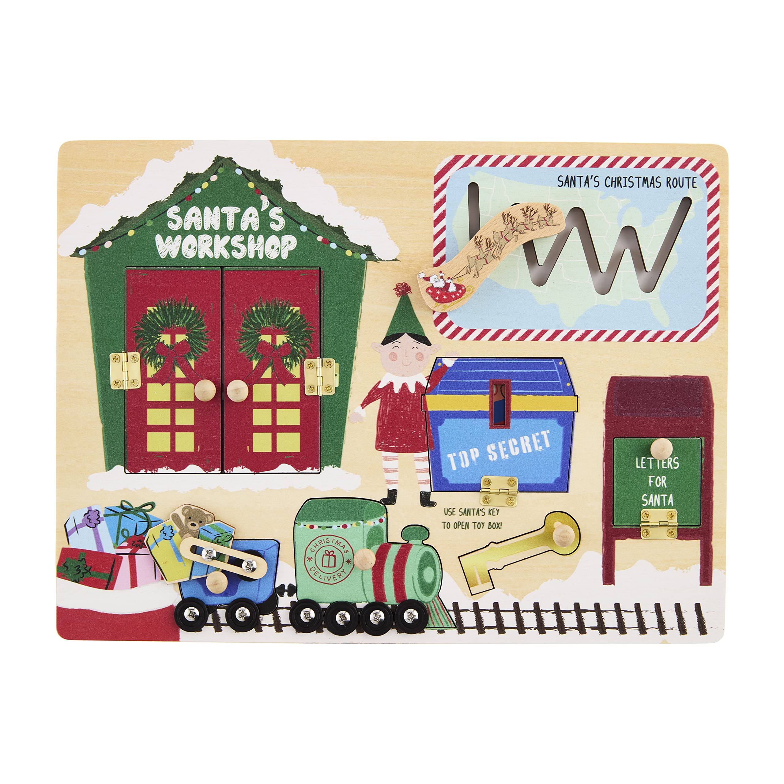 Taller Infantil De Papá Noel Navideño De Busy Board Mud Pie - Venta Internacional.