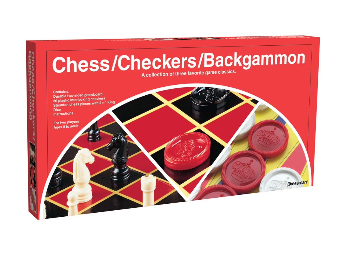 Set De Juego Pressman Chess/checkers/backgammon 3 En 1 - Venta Internacional.