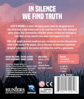 Foto 2 | Juego De Mesa Renegade Game Studios Alice Is Missing - Venta Internacional.