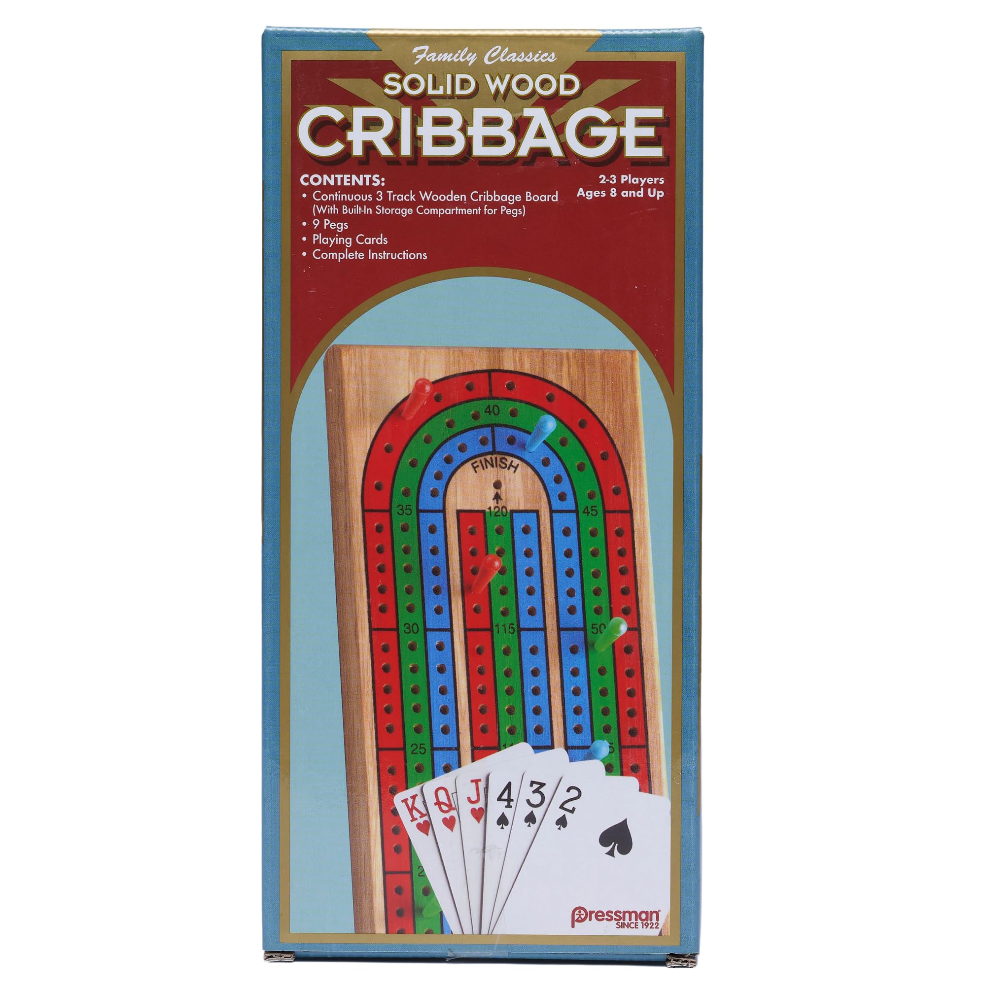 Foto 1 | Tabla De Cribbage Pressman Family Classics De Madera Maciza Con Almacenamiento - Venta Internacional.
