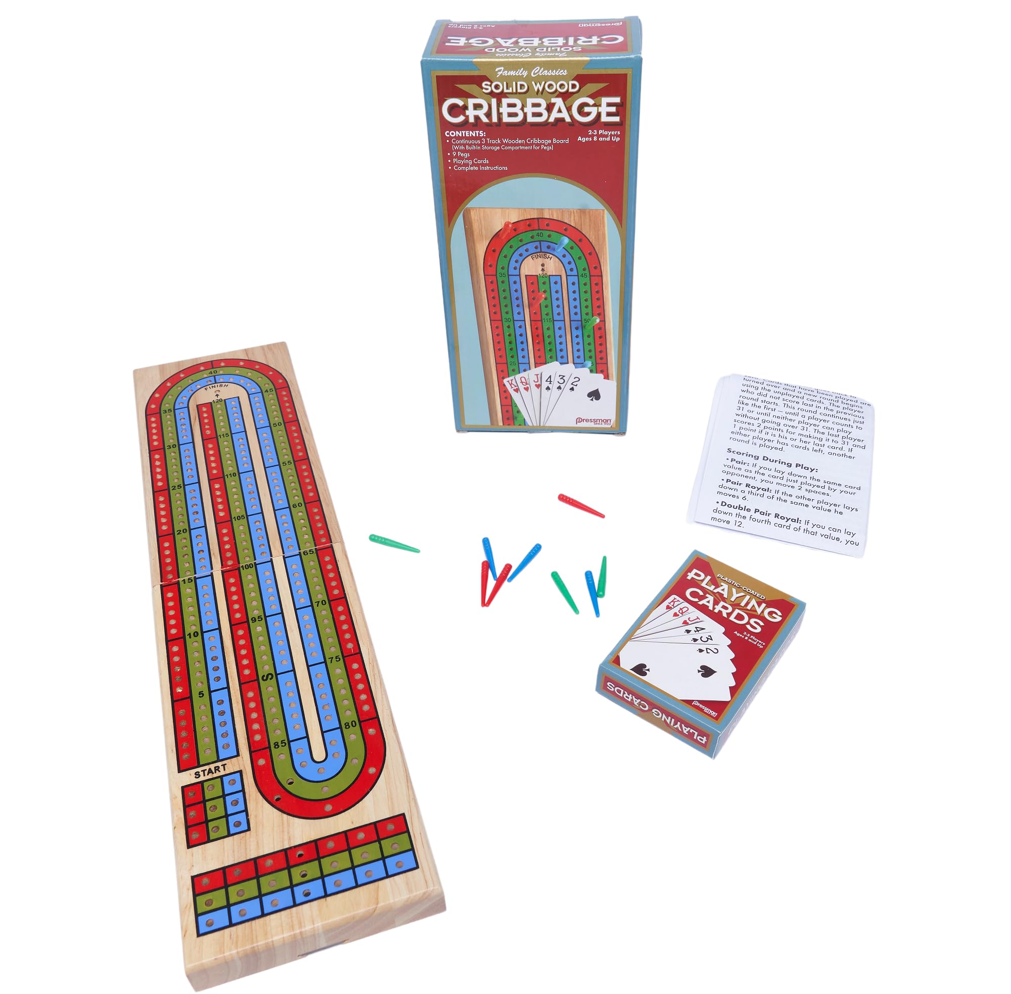Foto 3 pulgar | Tabla De Cribbage Pressman Family Classics De Madera Maciza Con Almacenamiento - Venta Internacional.