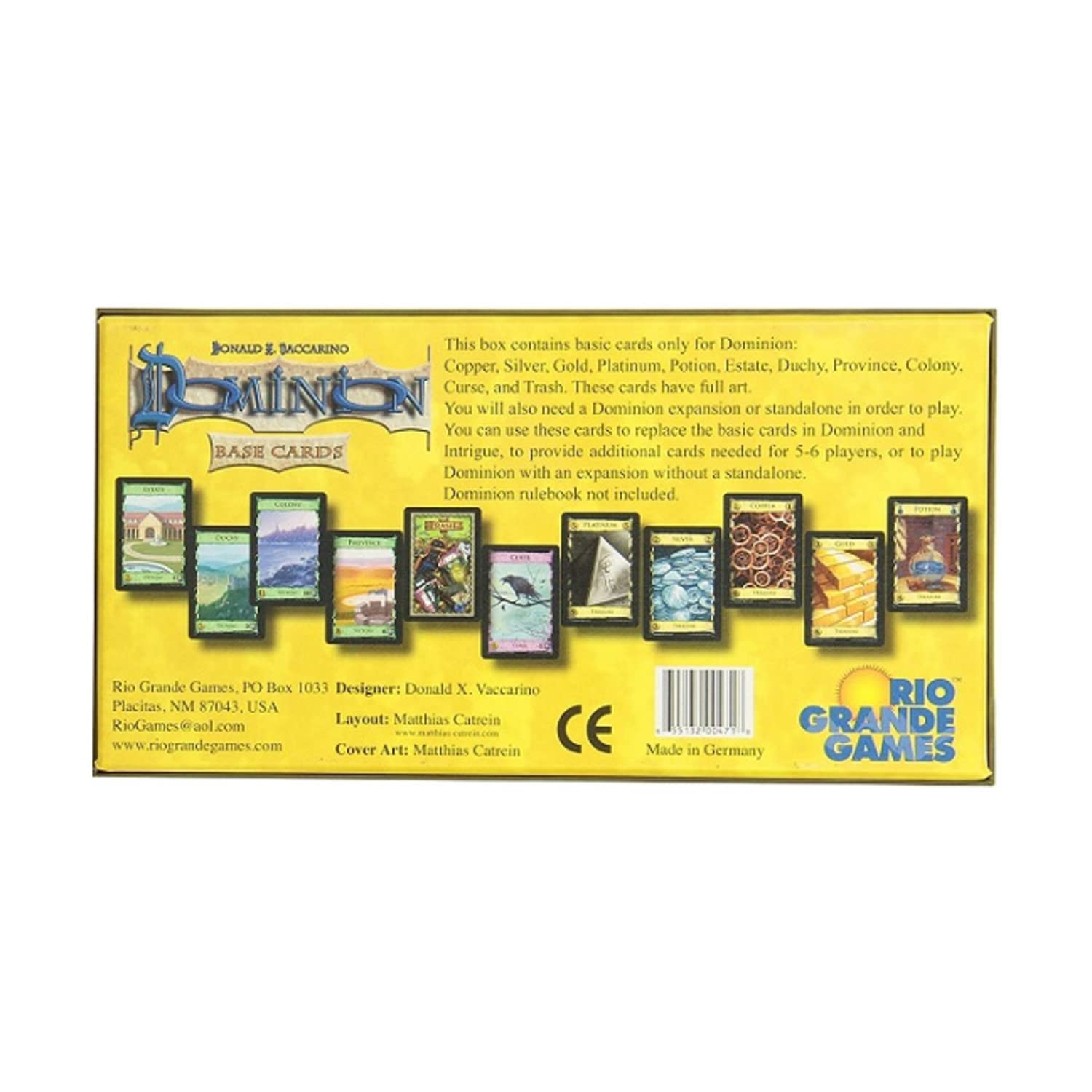 Foto 4 pulgar | Juego De Cartas Rio Grande Games Dominion Base Cards - Venta Internacional.