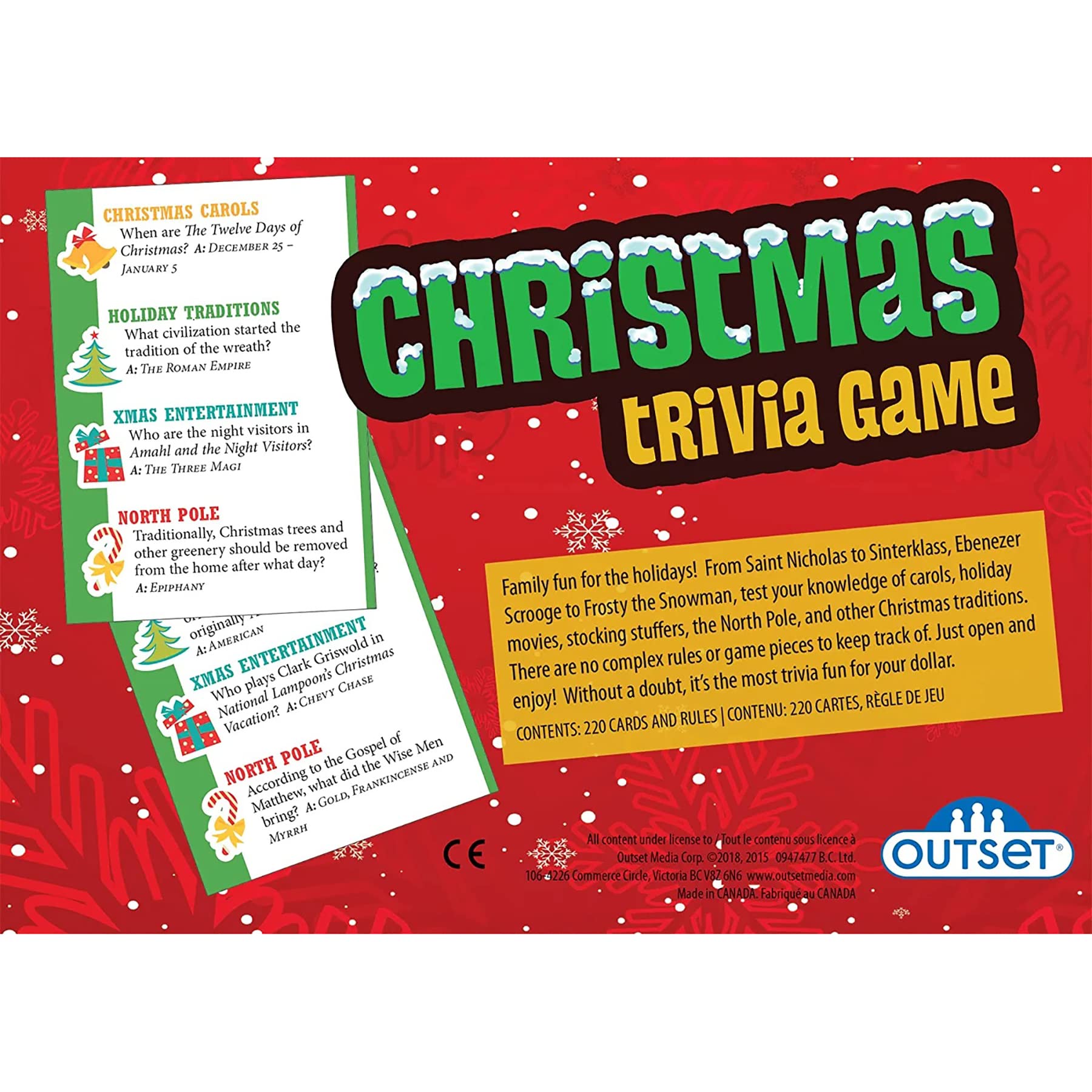 Foto 3 | Juego De Trivia Navideño Outset Media Con 70 Tarjetas De Trivia - Venta Internacional.