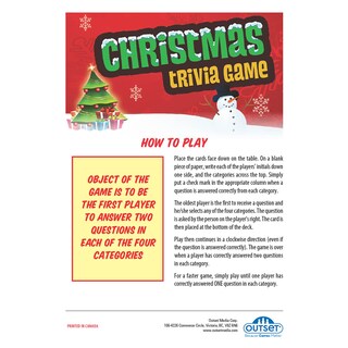 Foto 4 | Juego De Trivia Navideño Outset Media Con 70 Tarjetas De Trivia - Venta Internacional.