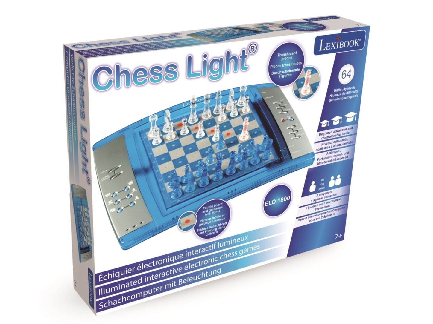 Foto 4 pulgar | Juego De Ajedrez Electrónico Lexibook Chesslight 64 Niveles Azul/gris - Venta Internacional.