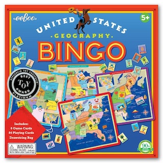 Foto 2 | Juego De Bingo Eeboo United States Geography Para 2-6 Jugadores Mayores De 5 Años - Venta Internacional.