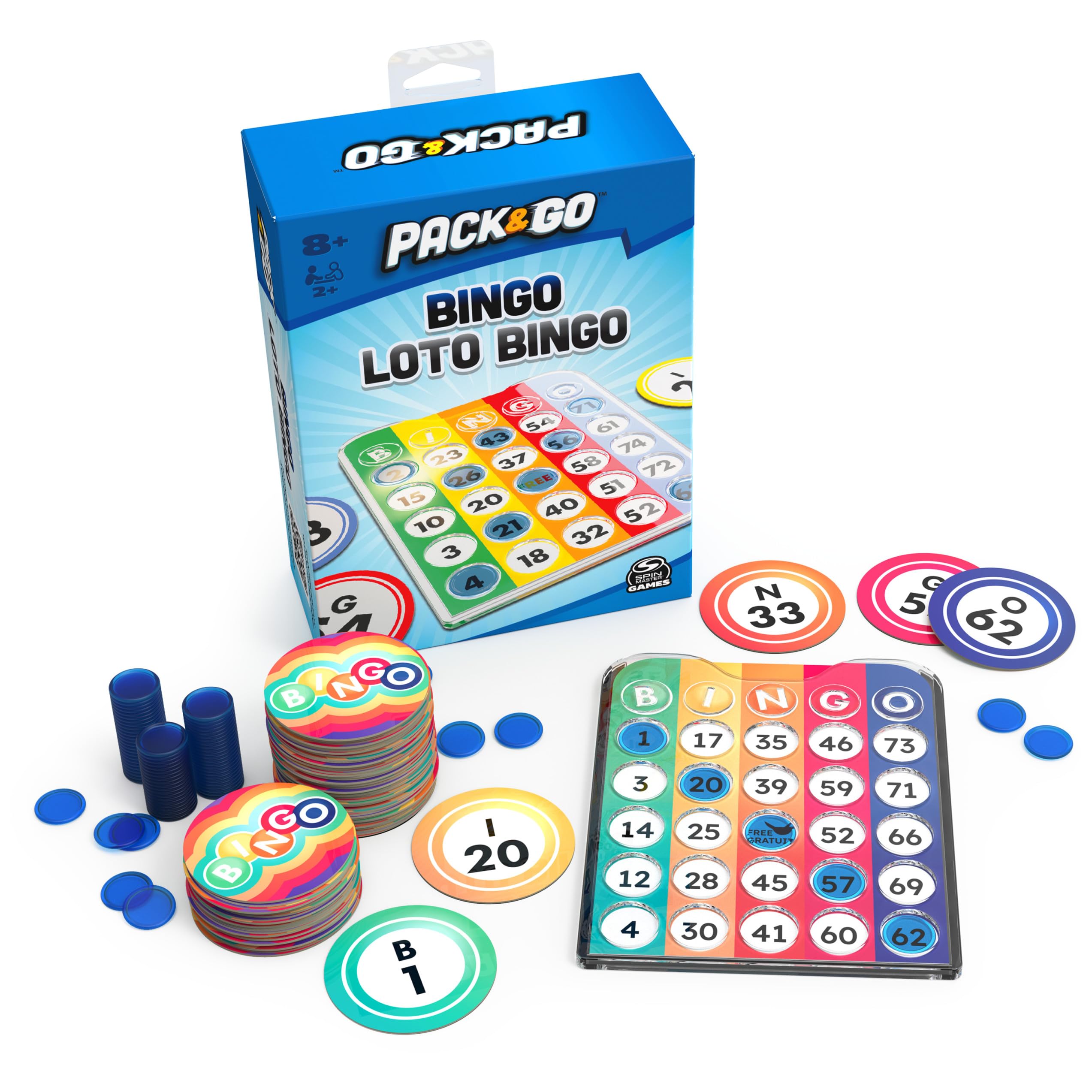 Juego De Bingo Spin Master Games Pack & Go Con Rainbow Chips - Venta Internacional.