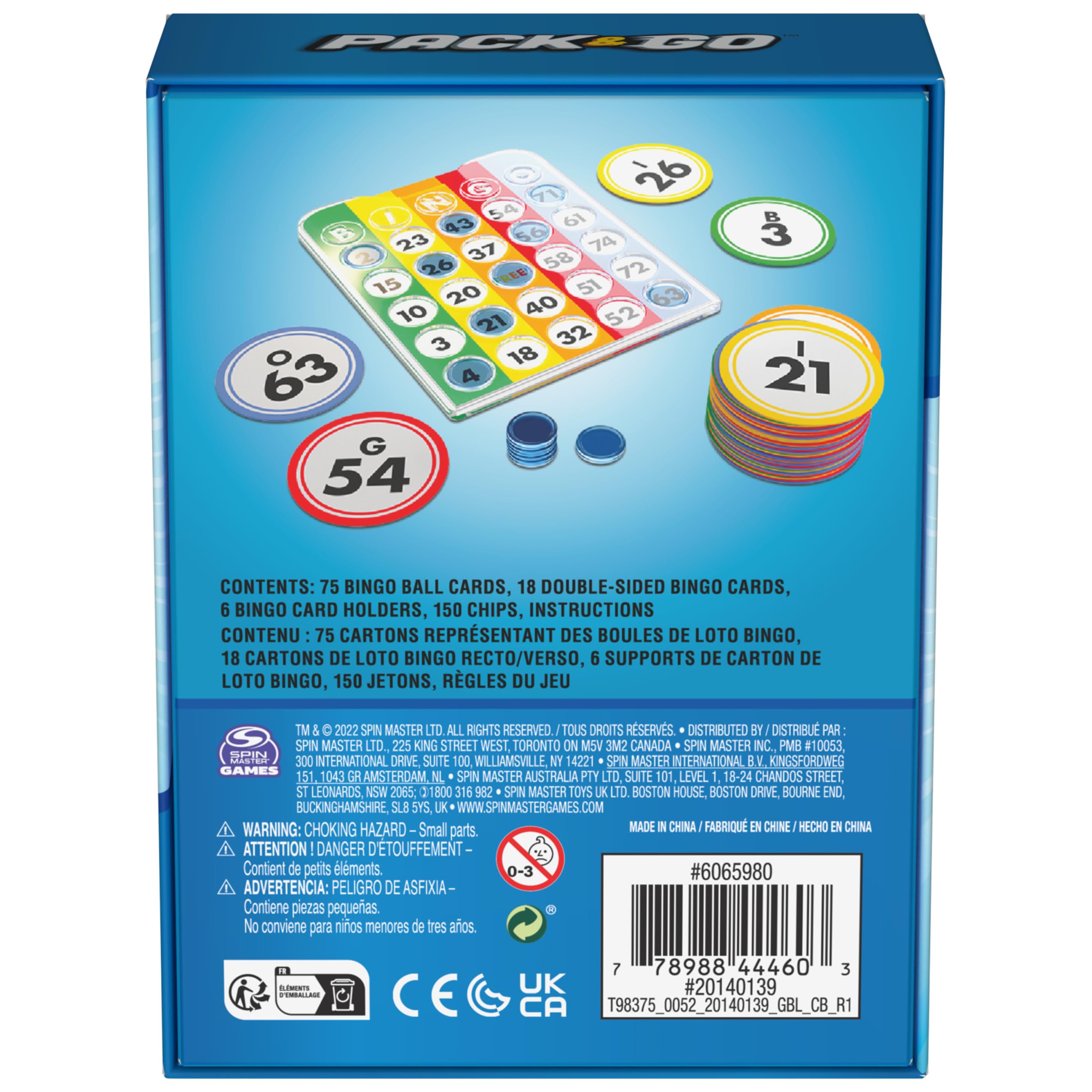 Foto 4 | Juego De Bingo Spin Master Games Pack & Go Con Rainbow Chips - Venta Internacional.