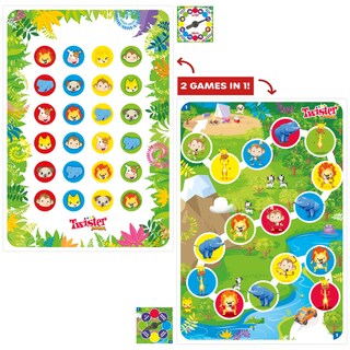 Foto 3 | Tapete De 2 Caras Game Hasbro Gaming Twister Junior Animal Adventure - Venta Internacional.