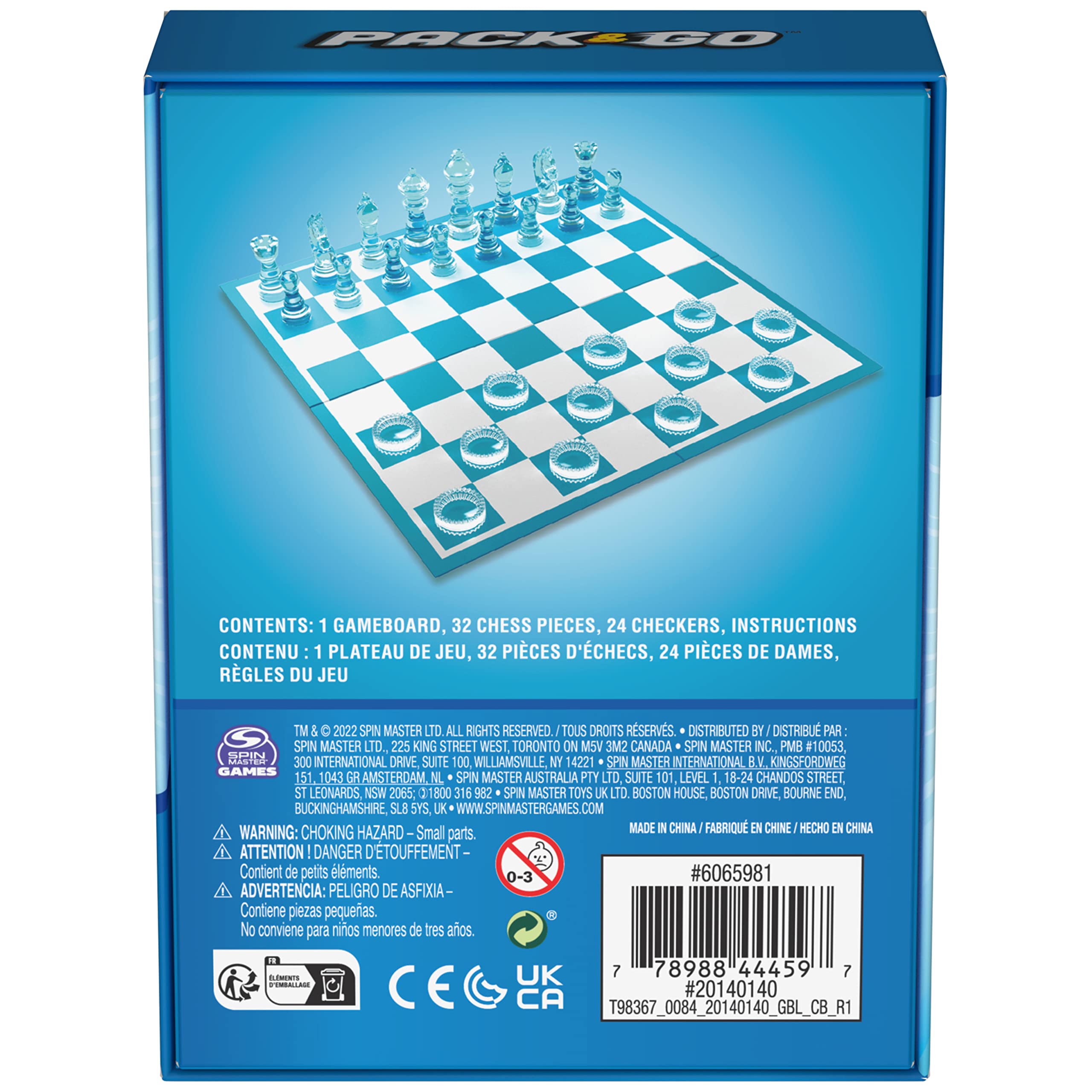 Foto 5 pulgar | Juego De Mesa Spin Master Pack & Go Chess & Checkers Para Mayores De 8 Años - Venta Internacional.