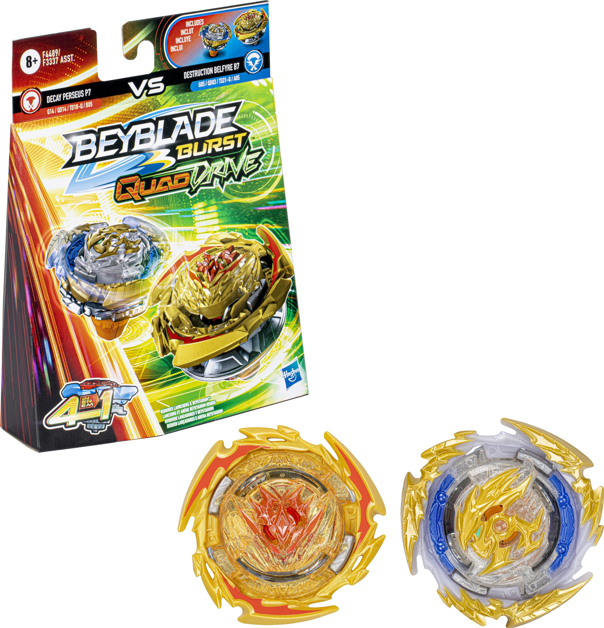 Foto 2 pulgar | Peonza: Beyblade Burst, Quaddrive, Destruction Belfyre B7 Y Decay Perseus P7 - Venta Internacional.