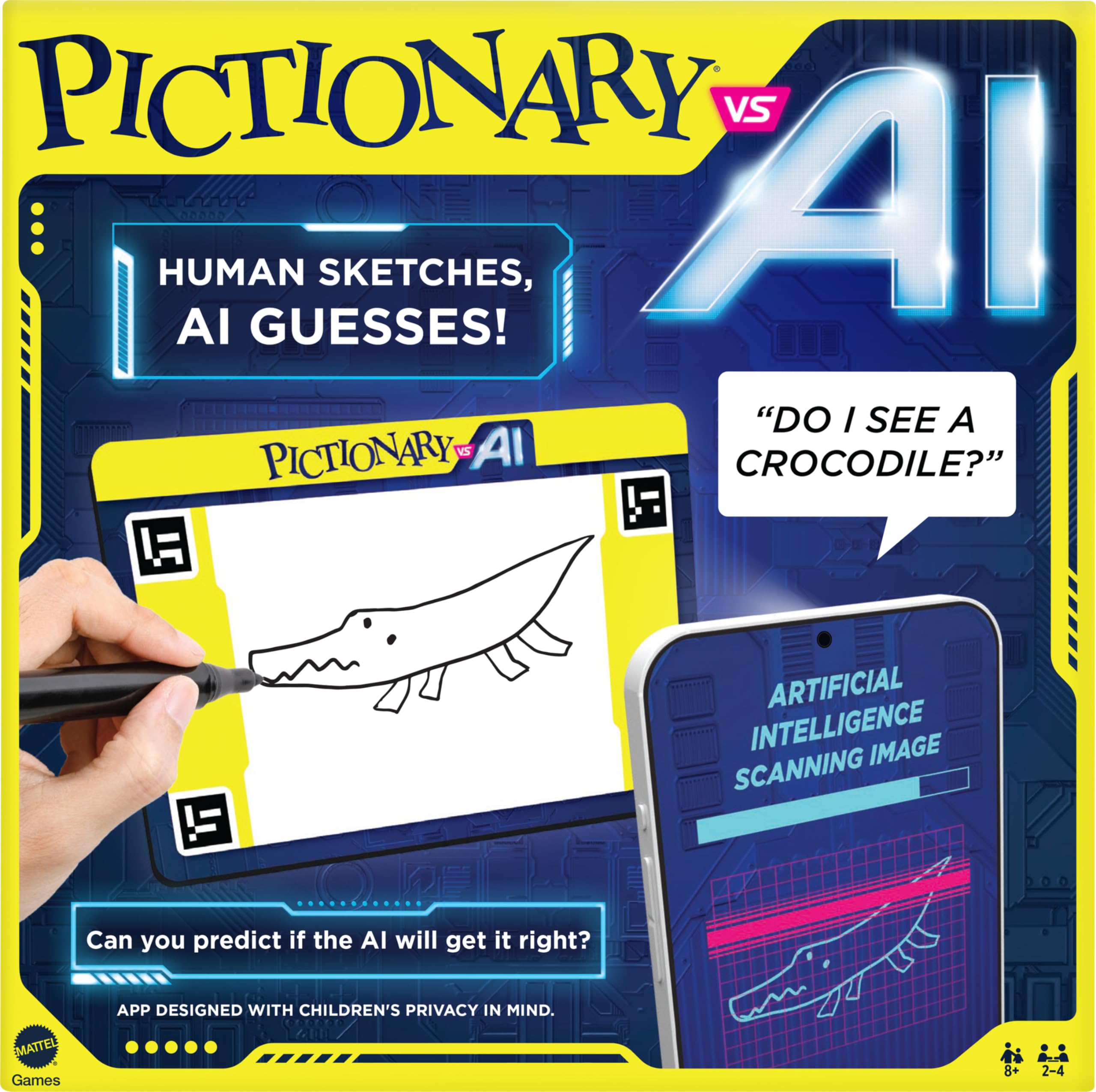 Foto 2 pulgar | Juego De Mesa Mattel Games Pictionary Vs. Familia De Ia Para 2-4 Jugadores - Venta Internacional.