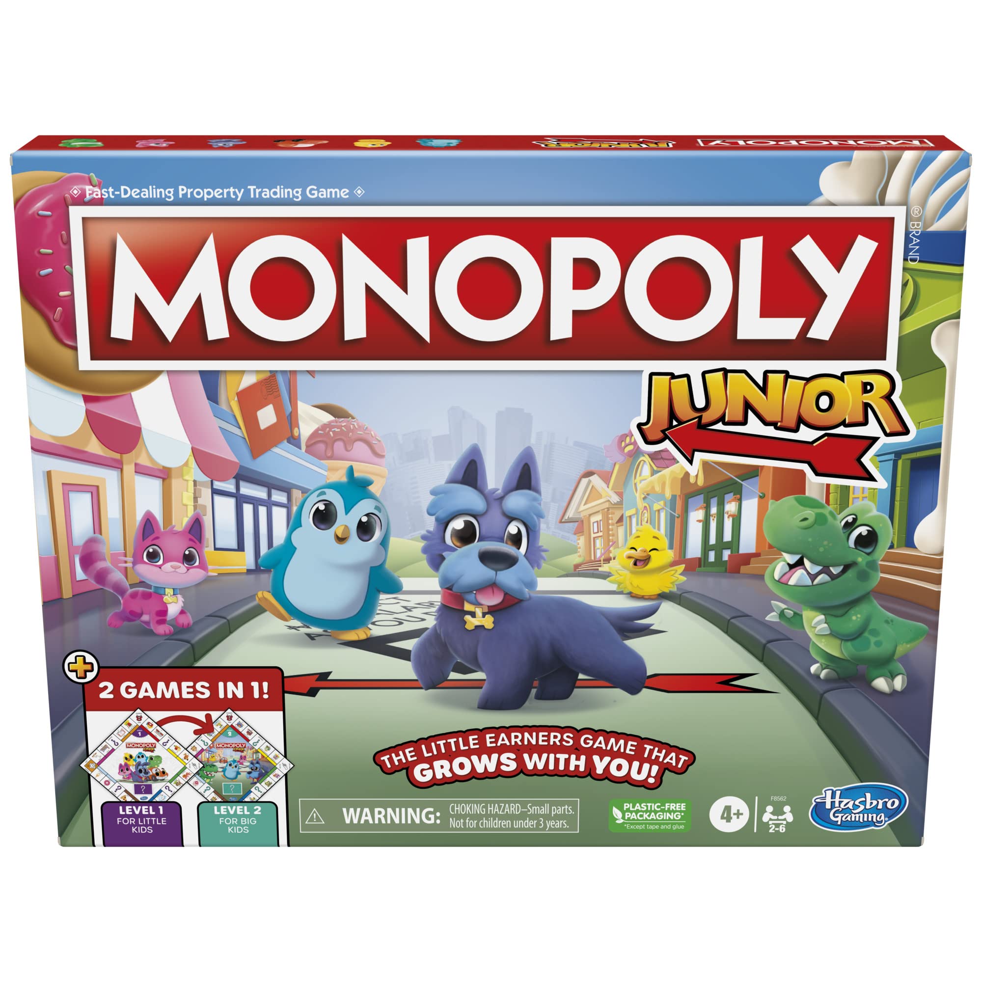 Juego De Mesa Monopoly Junior Hasbro Gaming 2-lided 2 Games 4+ - Venta Internacional.