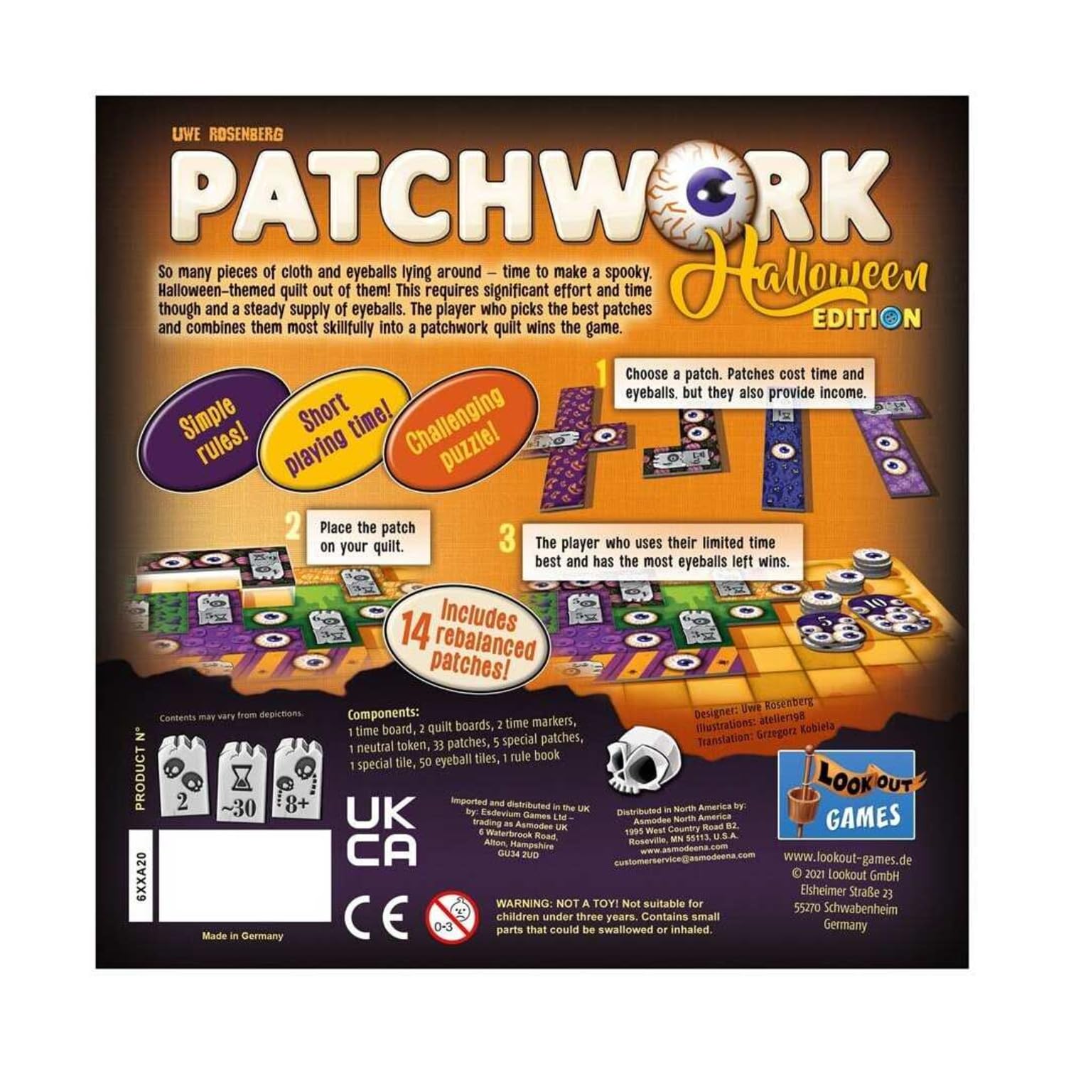 Foto 3 pulgar | Juego De Mesa Lookout Patchwork Halloween Edition Para Niños Mayores De 8 Años  - Venta Internacional.