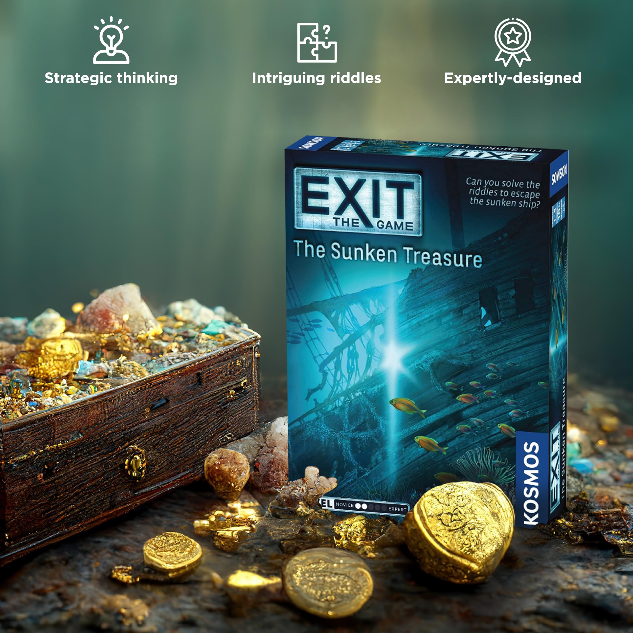 Foto 7 pulgar | Juego de Escape The Sunken Treasure Thames & Kosmos Para 1 a 4 Jugadores - Venta Internacional