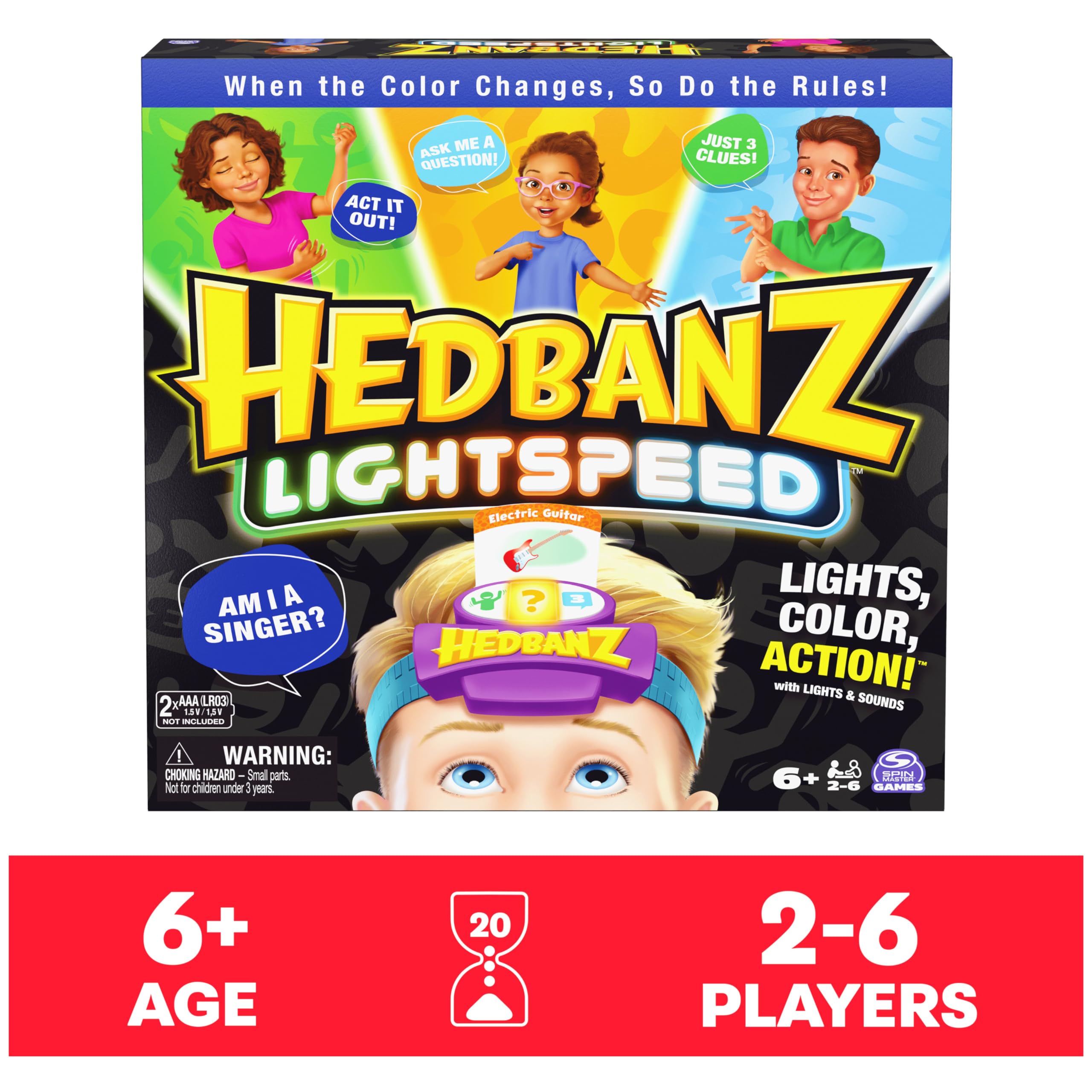 Foto 3 pulgar | Game Spin Master Hedbanz Lightspeed Con Luces Y Sonidos - Venta Internacional.