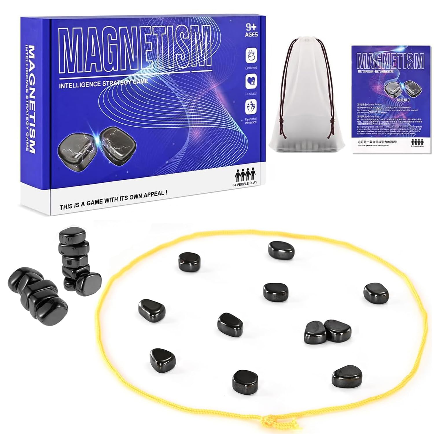 Juego De Ajedrez Magnético Con Cuerda Y 20 Piedras - Venta Internacional.