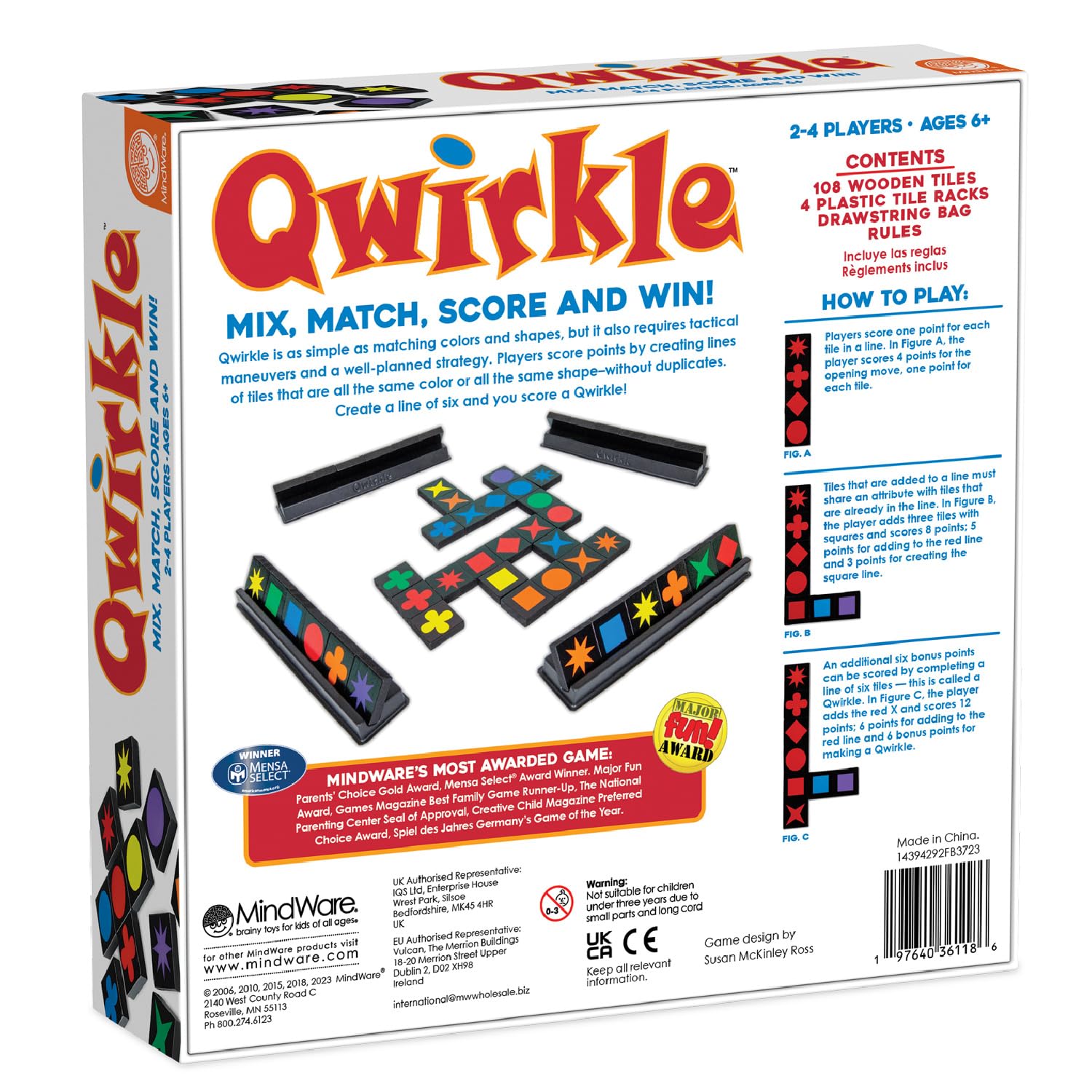 Foto 7 pulgar | Juego De Mesa Mindware Qwirkle Deluxe Edition Con Bandejas Para Mayores De 6 Años - Venta Internacional.