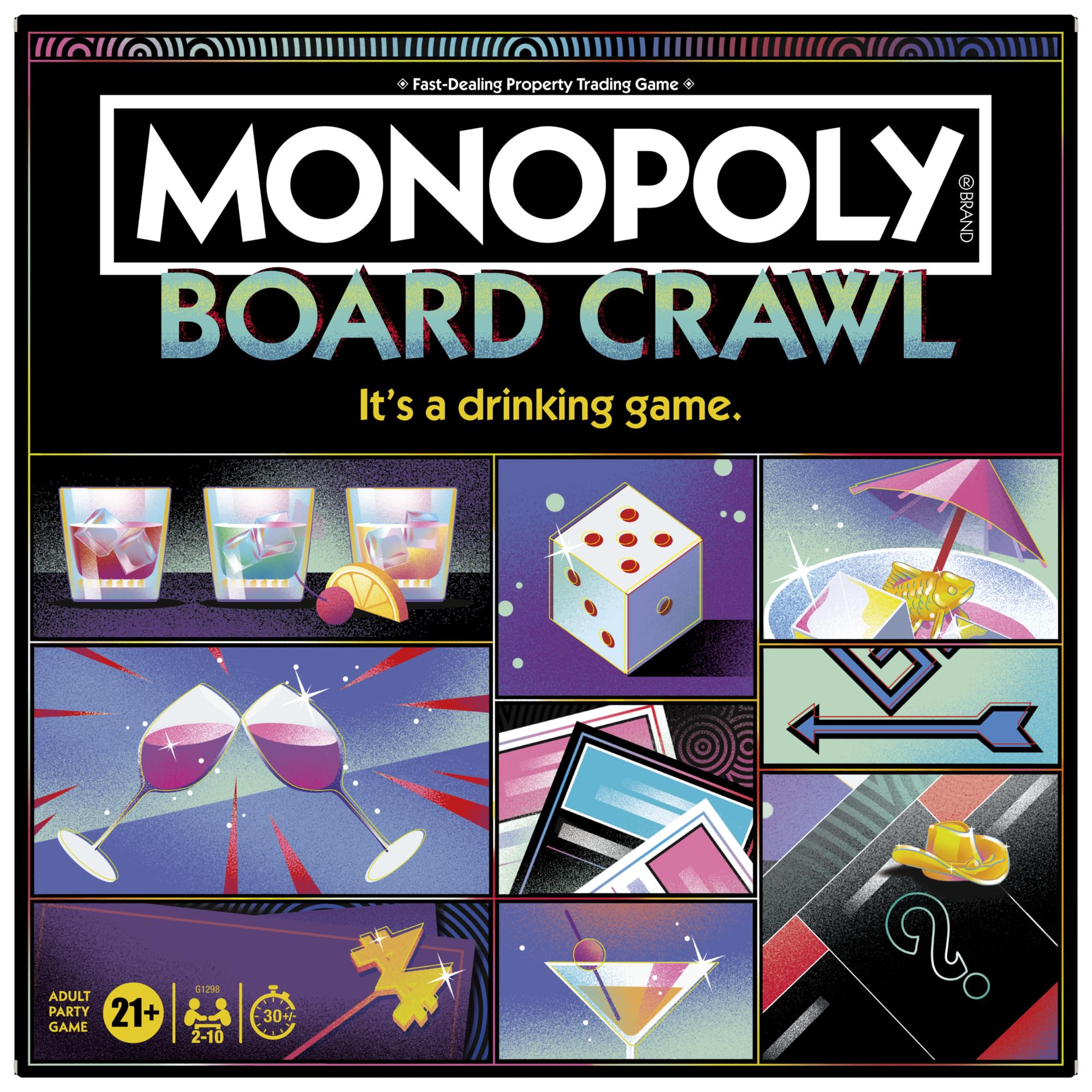 Foto 2 pulgar | Juego De Mesa Monopoly Board Crawl Drinking Game Para 21 O Más De 2 A 10 Jugadores - Venta Internacional.