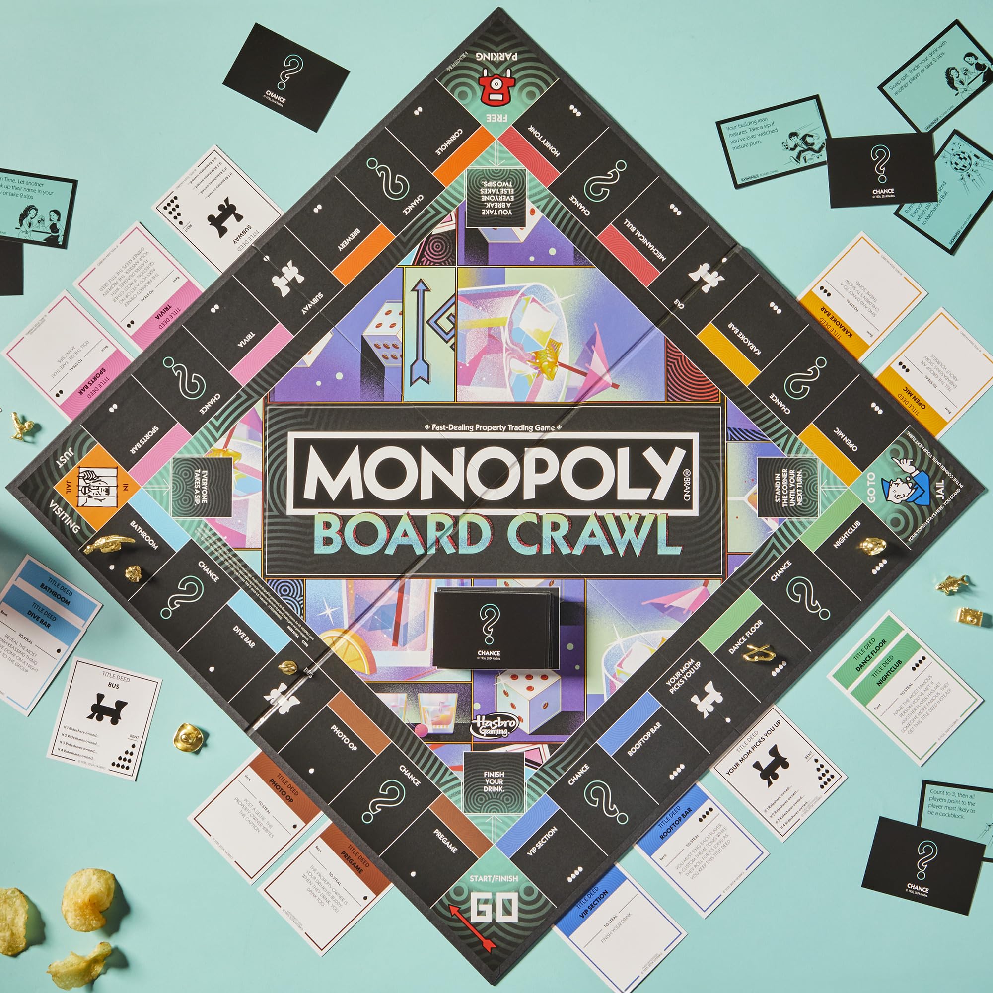 Foto 4 pulgar | Juego De Mesa Monopoly Board Crawl Drinking Game Para 21 O Más De 2 A 10 Jugadores - Venta Internacional.