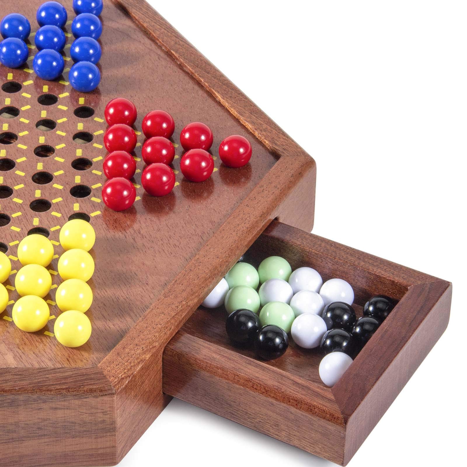 Foto 3 | Juego De Damas Chinas Amerous De Madera Con Almacenamiento, 60 Canicas - Venta Internacional.