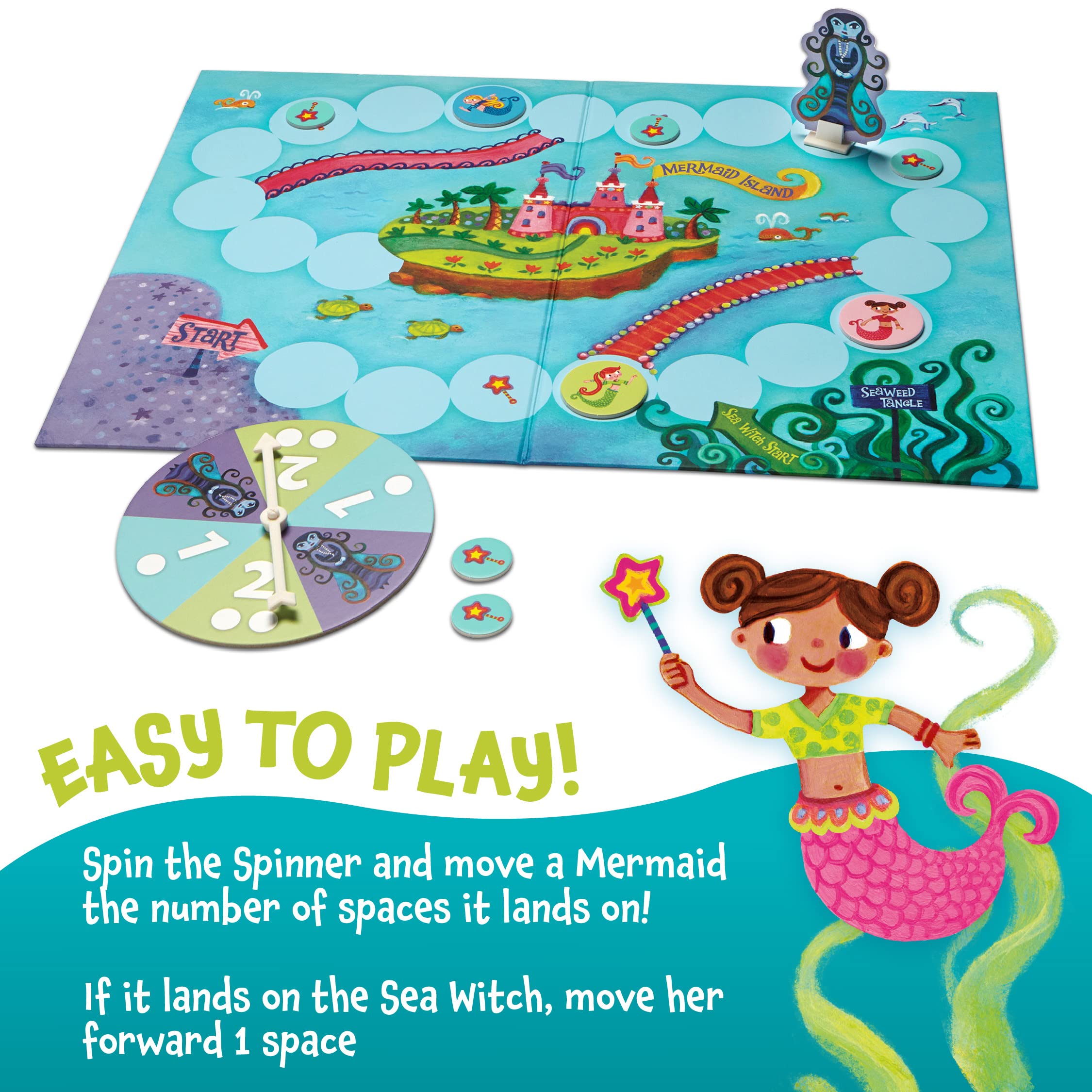 Foto 4 pulgar | Juego De Mesa Peaceable Kingdom Mermaid Island Para Niños Mayores De 5 Años - Venta Internacional.