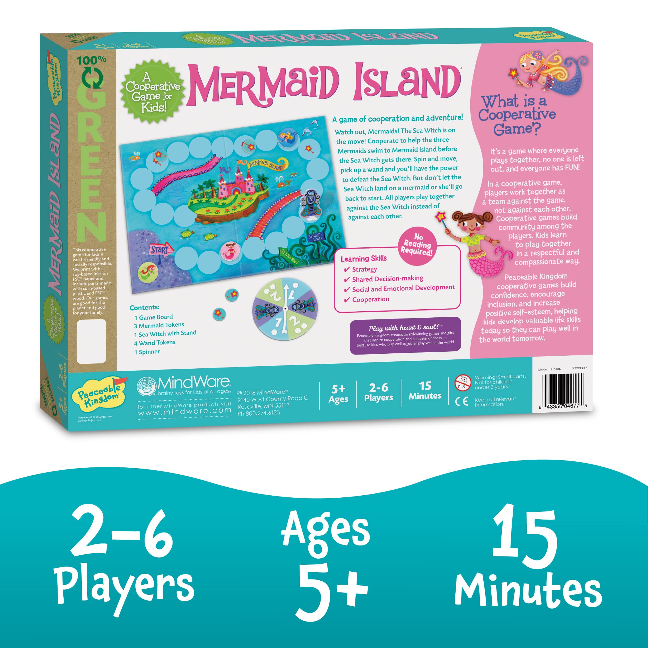 Foto 6 pulgar | Juego De Mesa Peaceable Kingdom Mermaid Island Para Niños Mayores De 5 Años - Venta Internacional.