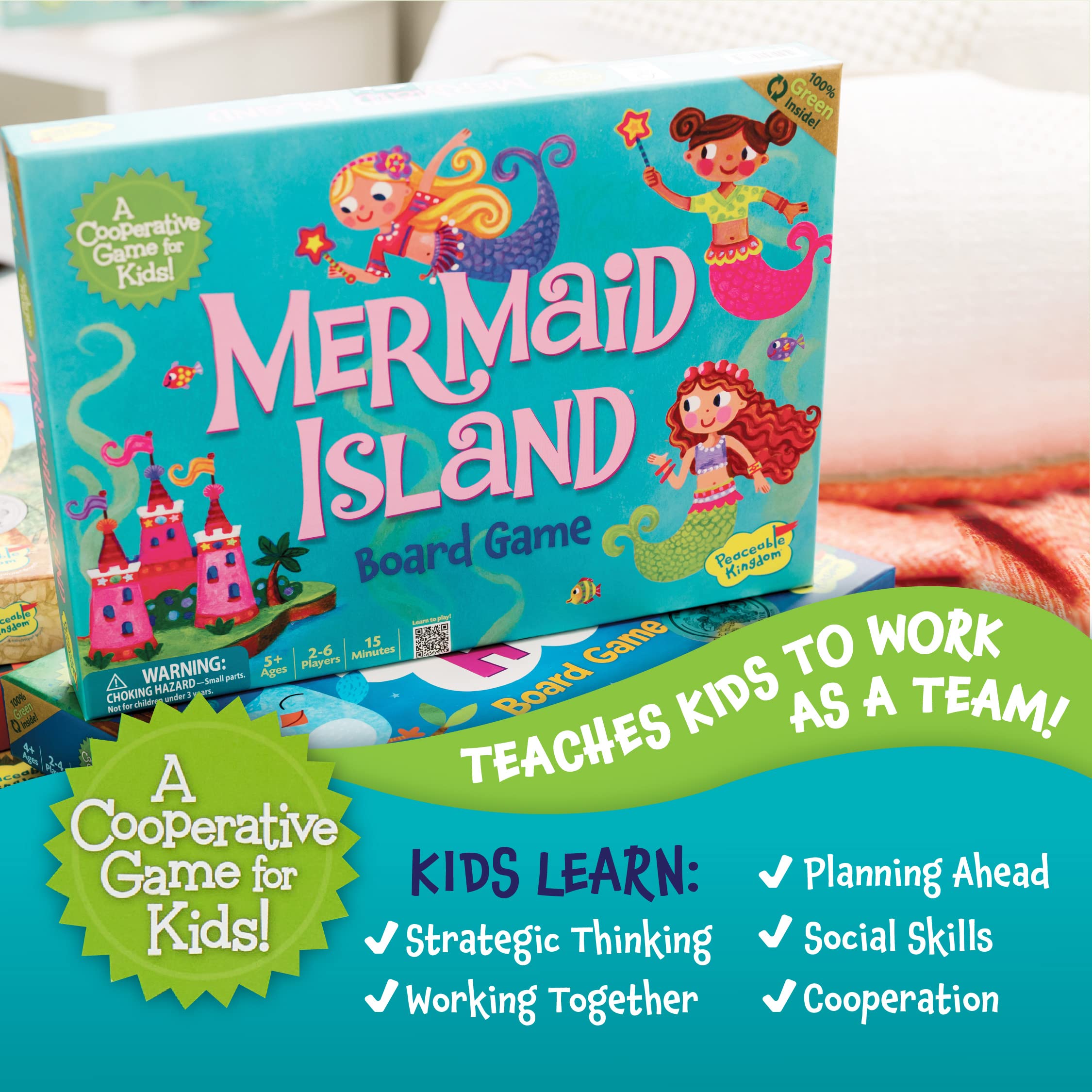 Foto 7 pulgar | Juego De Mesa Peaceable Kingdom Mermaid Island Para Niños Mayores De 5 Años - Venta Internacional.