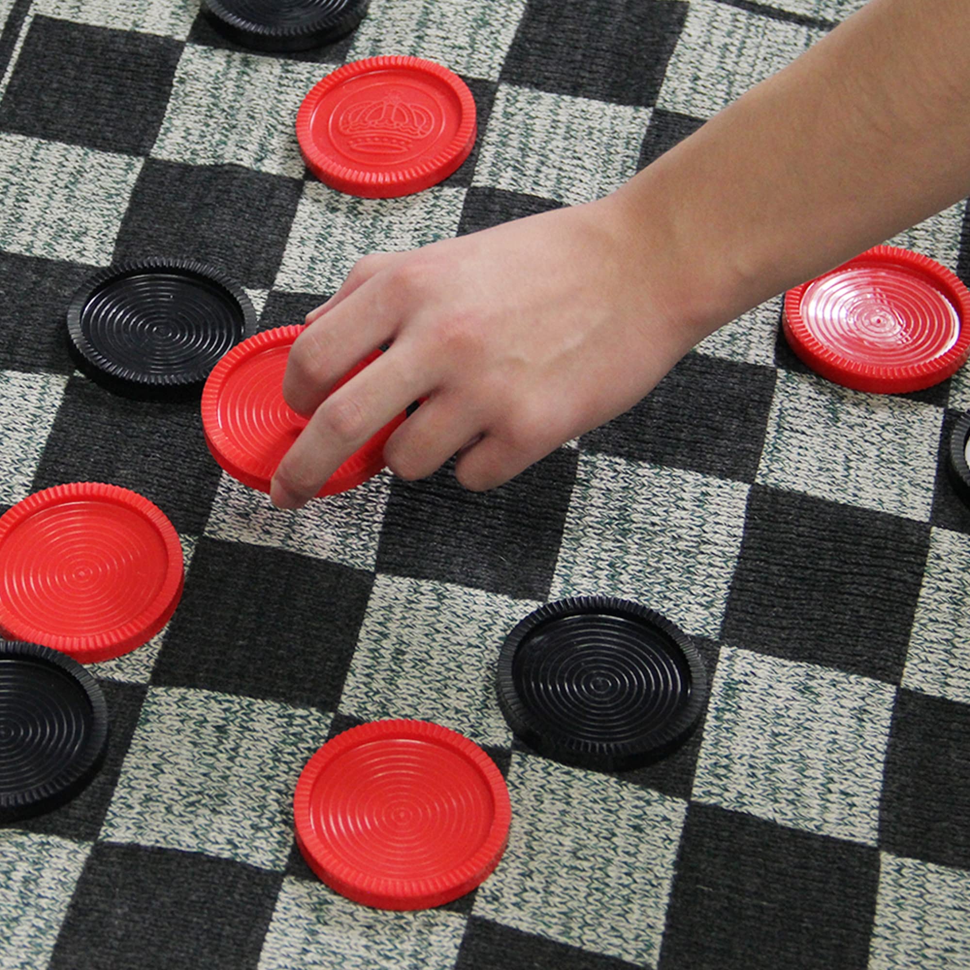 Foto 4 pulgar | Alfombra De Juego Giant Checkers Lulu Home Jumbo 3 En 1 Para 2 Jugadores - Venta Internacional.