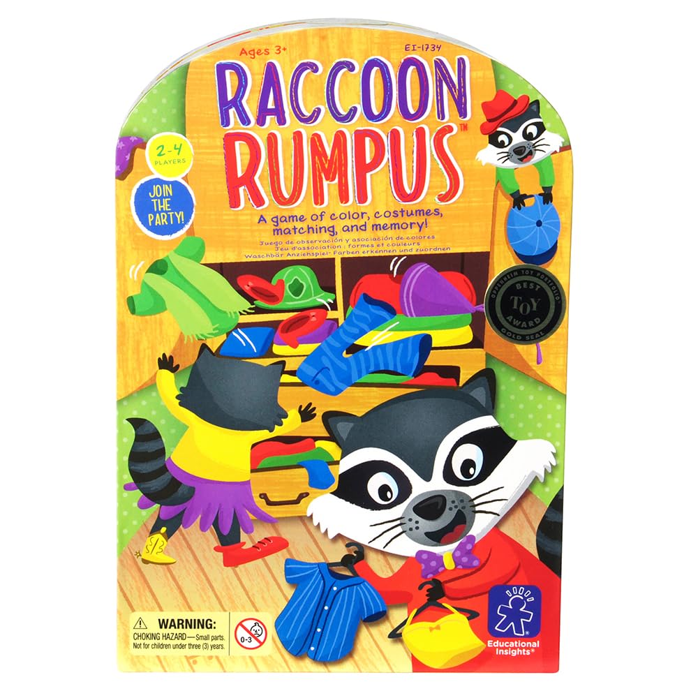 Juego De Mesa Educational Insights Raccoon Rumpus Kids De 3 A 5 Años - Venta Internacional.