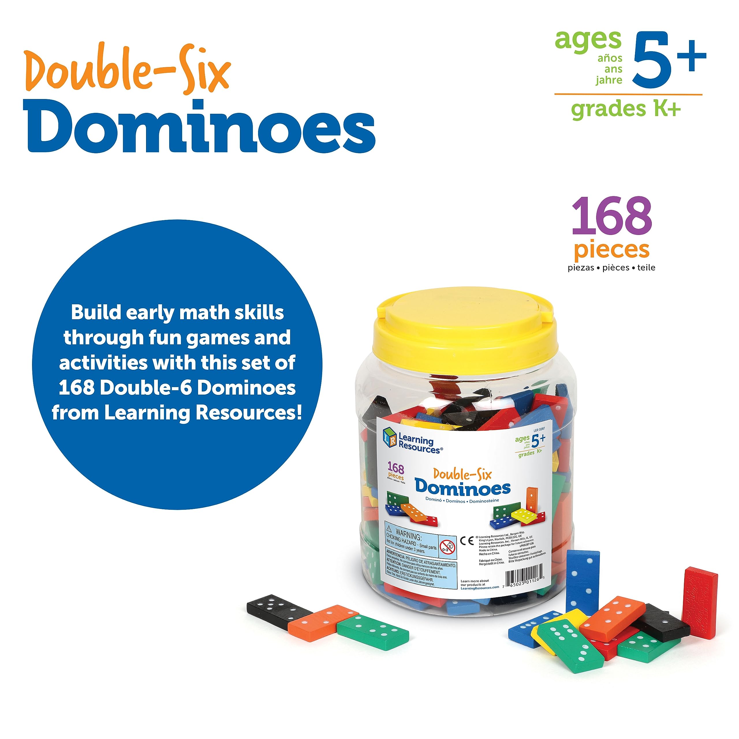 Foto 7 pulgar | Dominoes Learning Resources Double-six 168 Piezas Para Mayores De 5 Años - Venta Internacional.