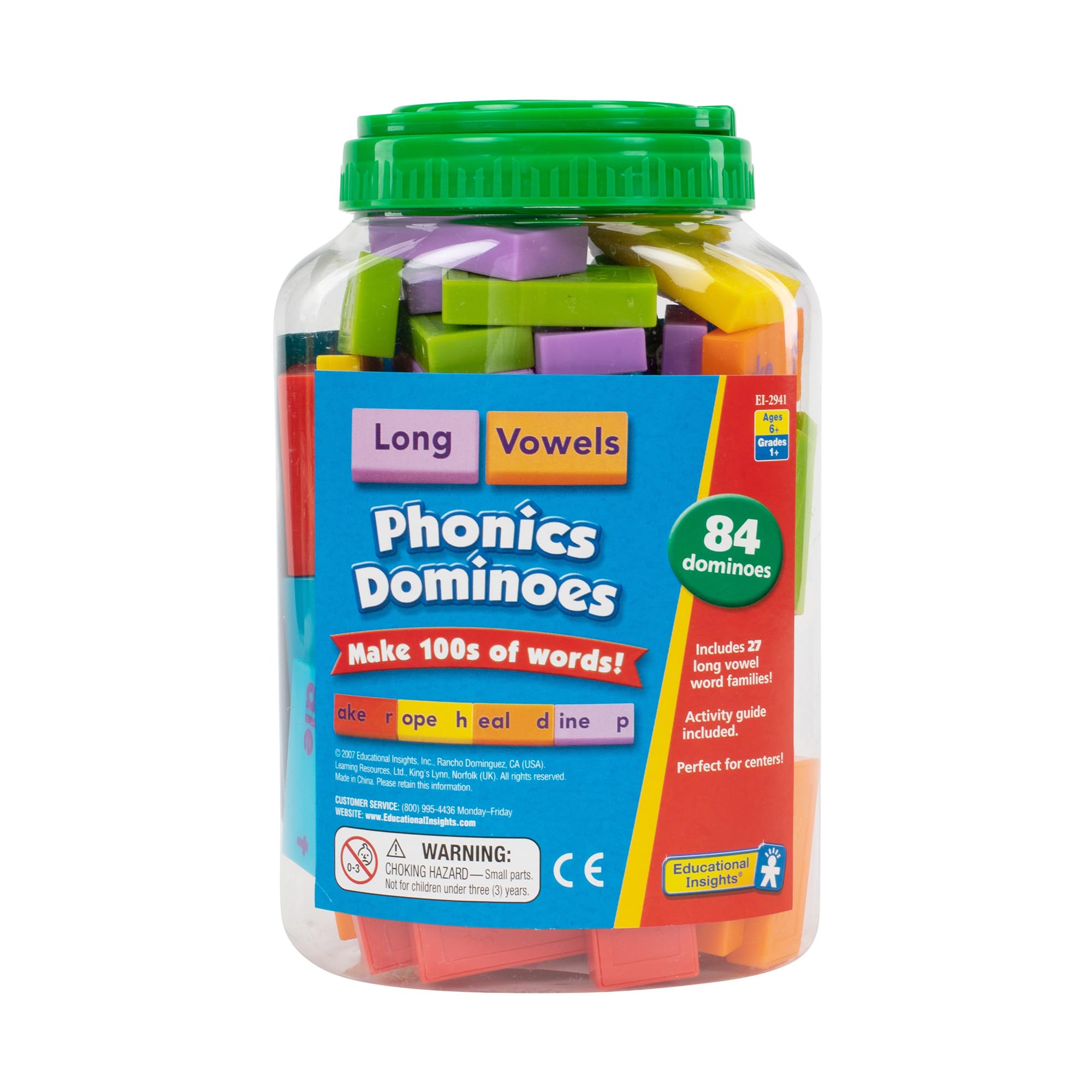 Vocales Largas De Dominoes Educational Insights Phonics, 84 Piezas, 6 O Más - Venta Internacional.