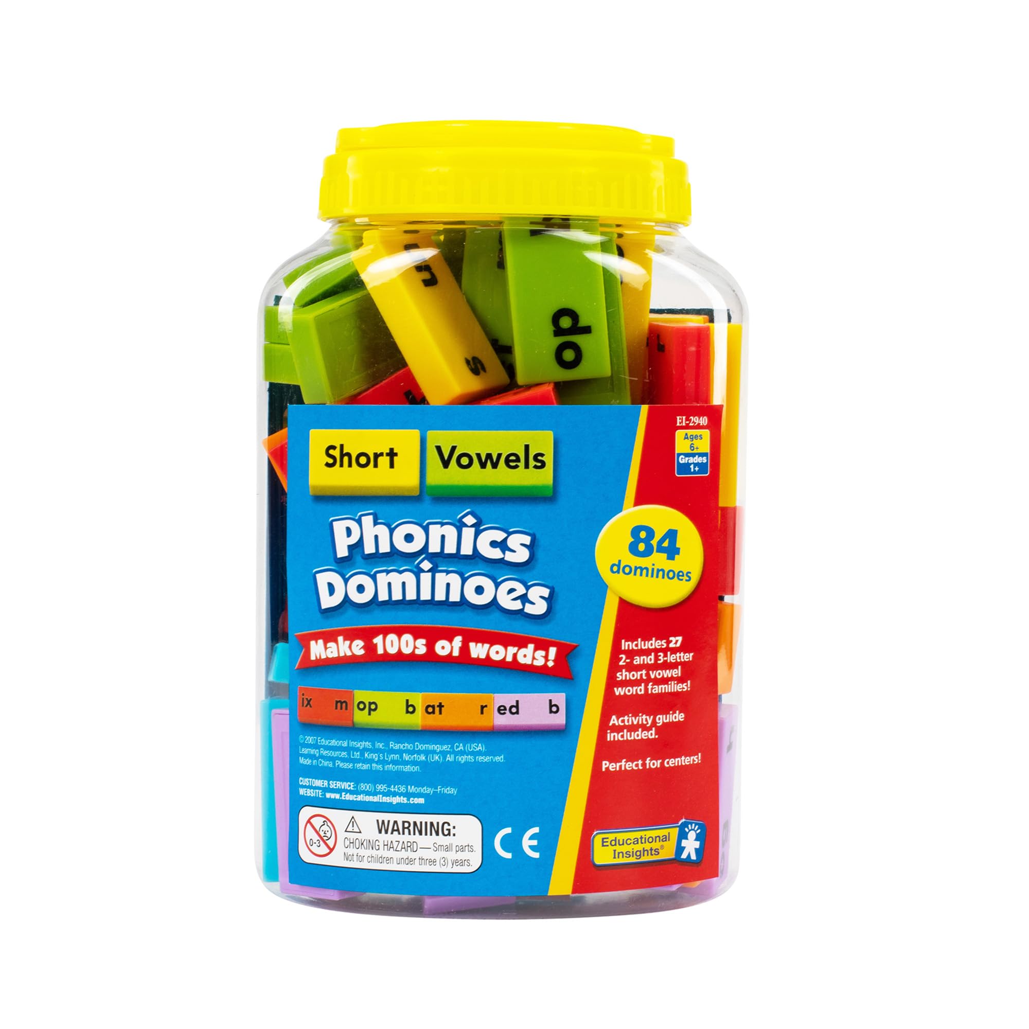 Vocales Cortas De Dominoes Educational Insights Phonics, 84 Unidades - Venta Internacional.