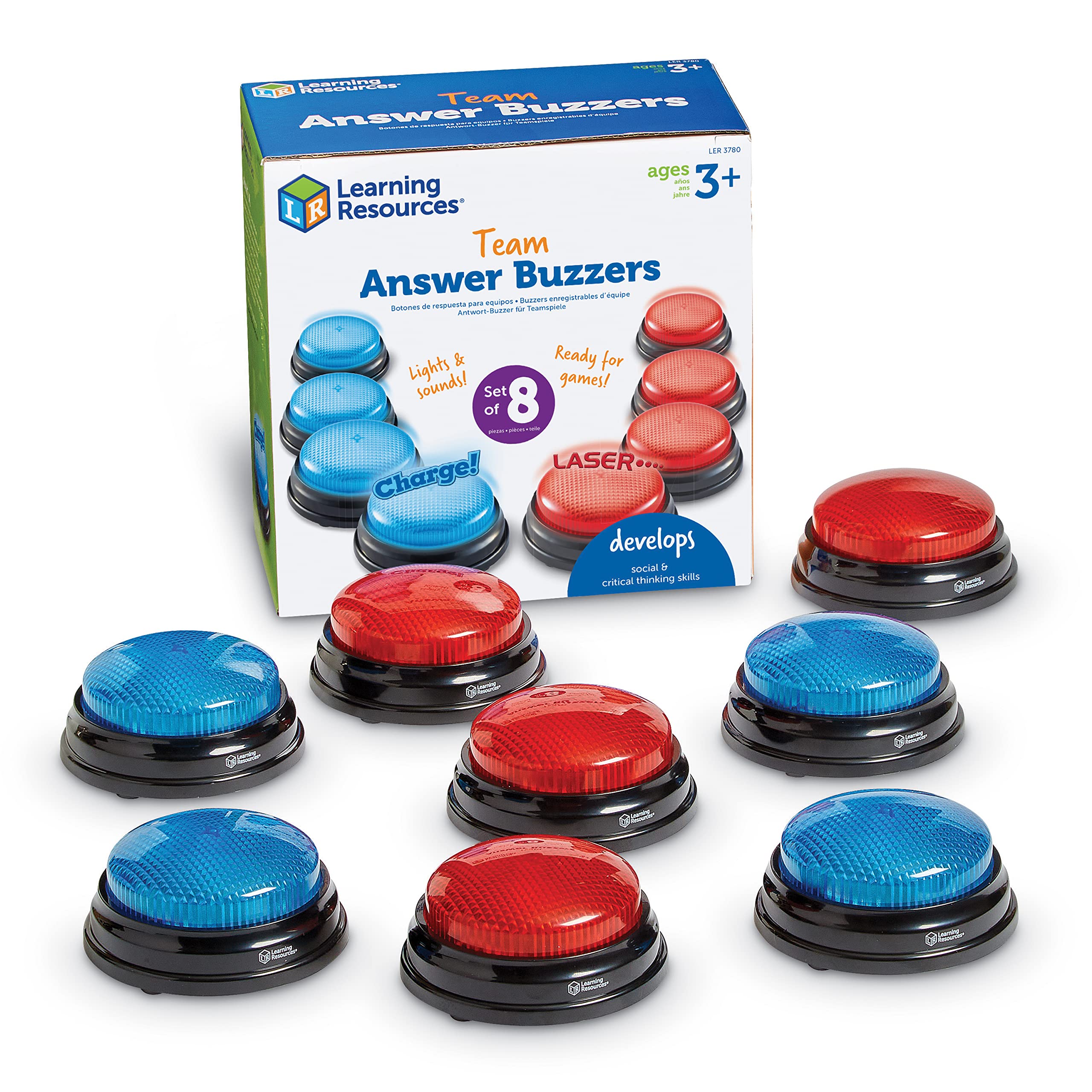 Juego De Respuestas Del Equipo De Recursos De Aprendizaje De Buzzers Para 8 Niños Mayores De 3 Años - Venta Internac