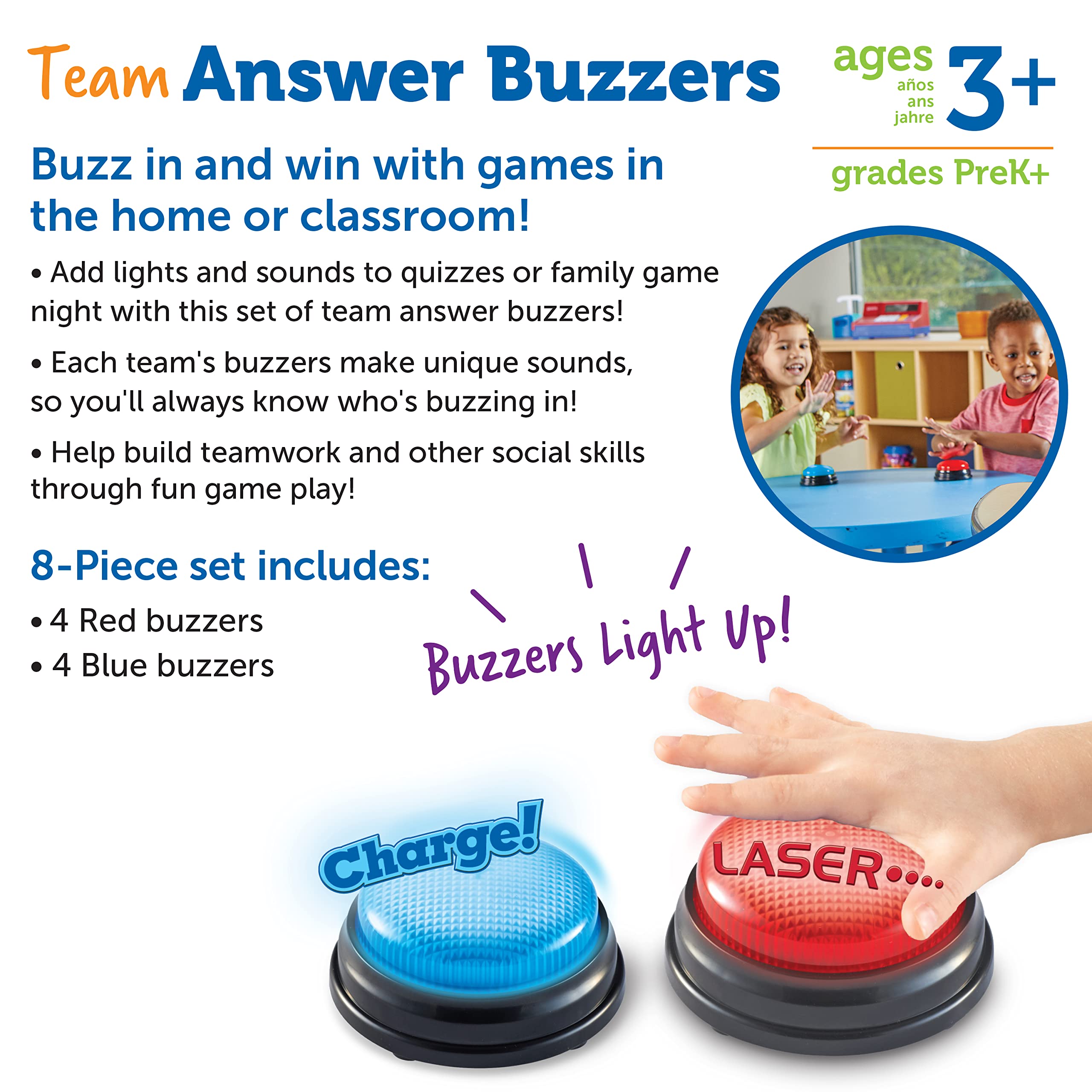 Foto 7 pulgar | Juego De Respuestas Del Equipo De Recursos De Aprendizaje De Buzzers Para 8 Niños Mayores De 3 Años - Venta Internac