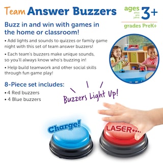 Foto 6 | Juego De Respuestas Del Equipo De Recursos De Aprendizaje De Buzzers Para 8 Niños Mayores De 3 Años - Venta Internac