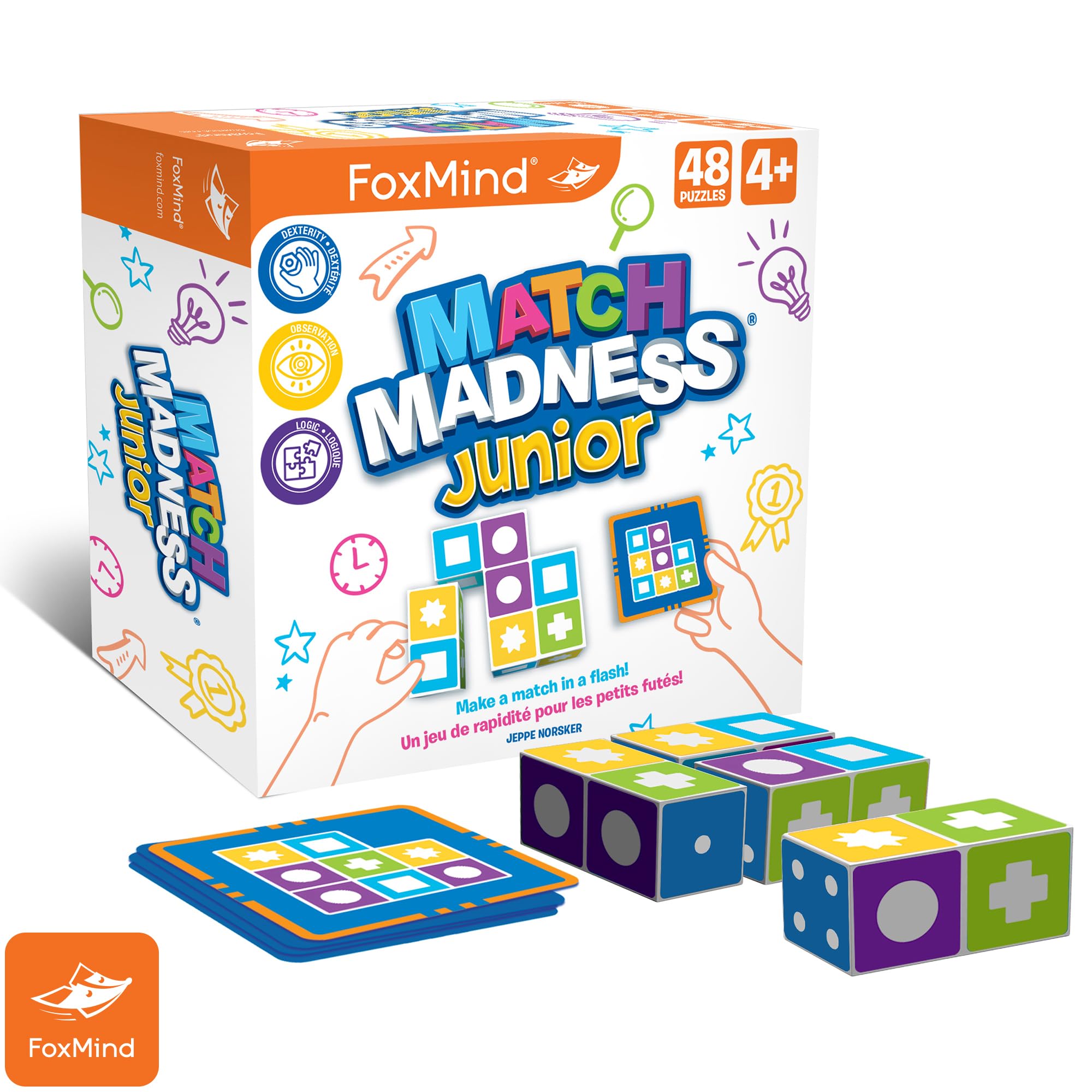 Foto 3 pulgar | Juego De Rompecabezas Foxmind Match Madness Junior 4+ Years Con 48 Cartas - Venta Internacional.