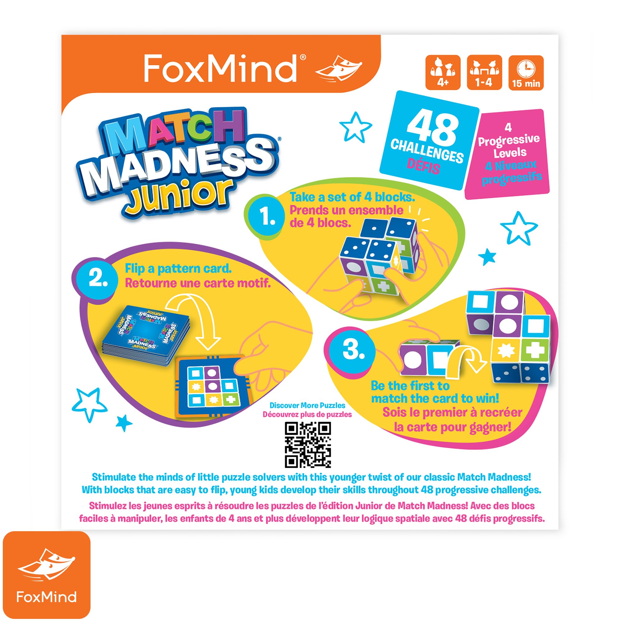 Foto 4 pulgar | Juego De Rompecabezas Foxmind Match Madness Junior 4+ Years Con 48 Cartas - Venta Internacional.
