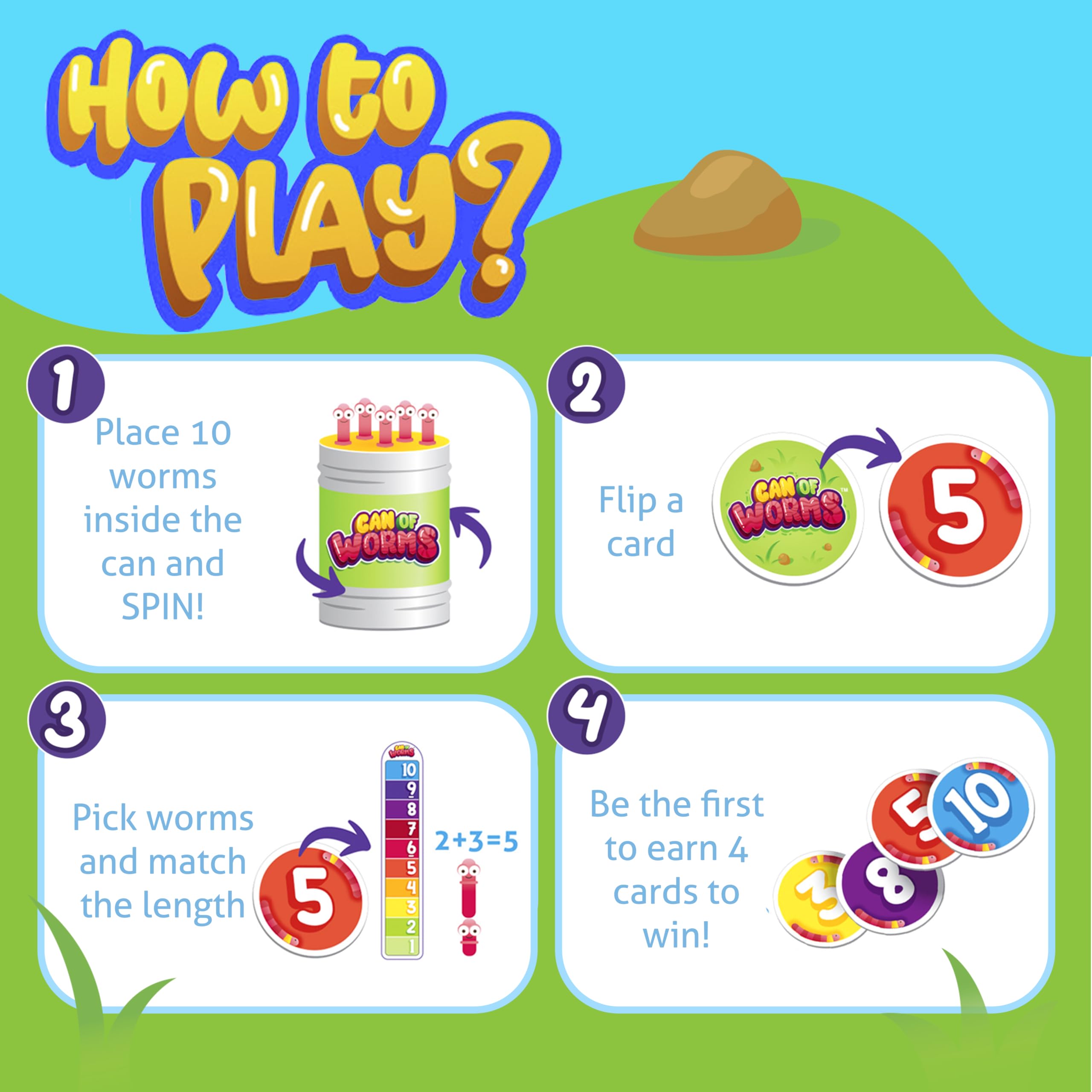 Foto 4 pulgar | Juego De Matemáticas Foxmind Can Of Worms Quick Para Niños Mayores De 4 Años - Venta Internacional.