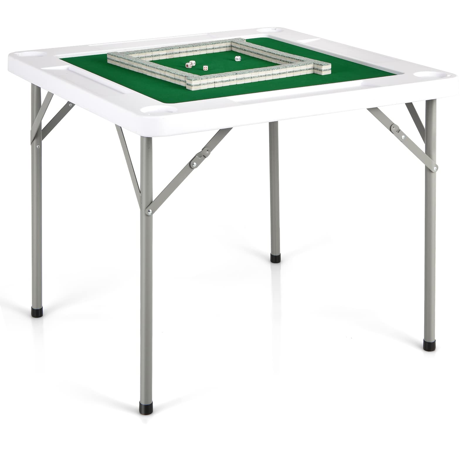 Foto 2 pulgar | Mesa Plegable De Mahjong Goplus Cuadrada De 35 Pulgadas Con Portavasos Y Ranuras Para Astillas - Venta Internacional.