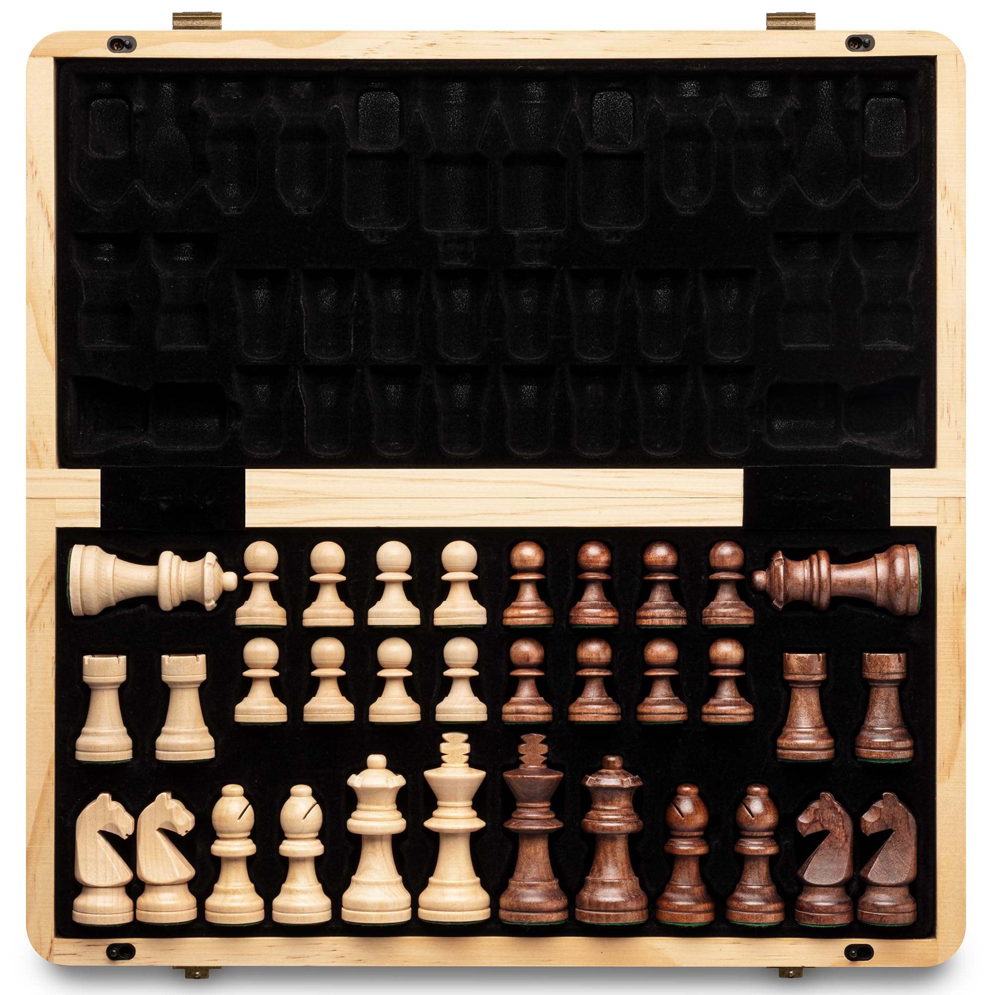 Juego De Ajedrez A&a 15, Tablero Magnético Plegable De Madera, 3 Cm, Tamaño King - Venta Internacional.