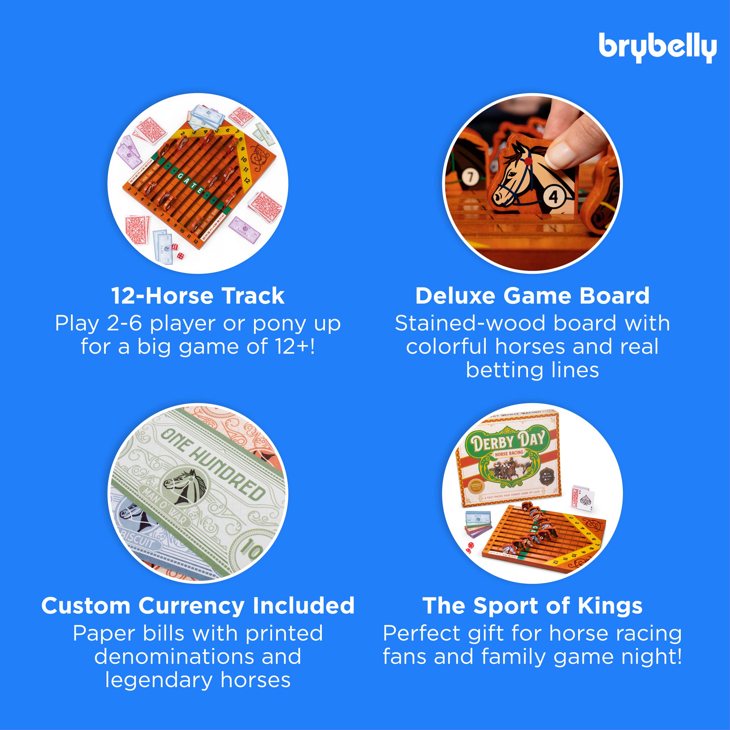 Foto 4 pulgar | Juego De Mesa Brybelly Derby Day Horse Racing Con Accesorios - Venta Internacional.
