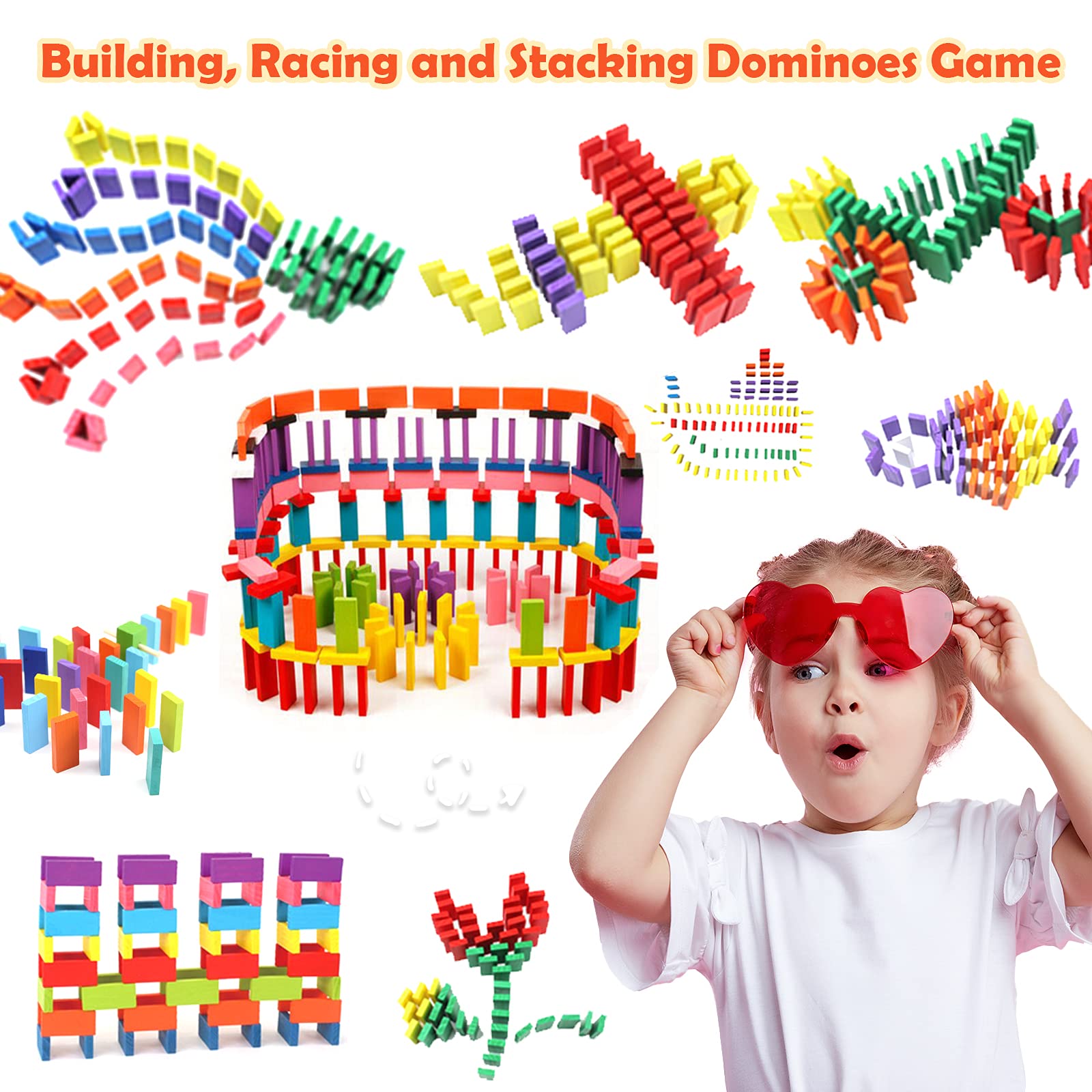 Foto 3 pulgar | Juego De Dominó Wood City 1000 Piezas Para Niños Con 20 Bloques Adicionales - Venta Internacional.