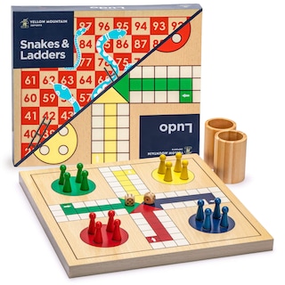 Foto 1 | Set De Juego Yellow Mountain Imports Snakes And Ladders, Ludo - Venta Internacional.