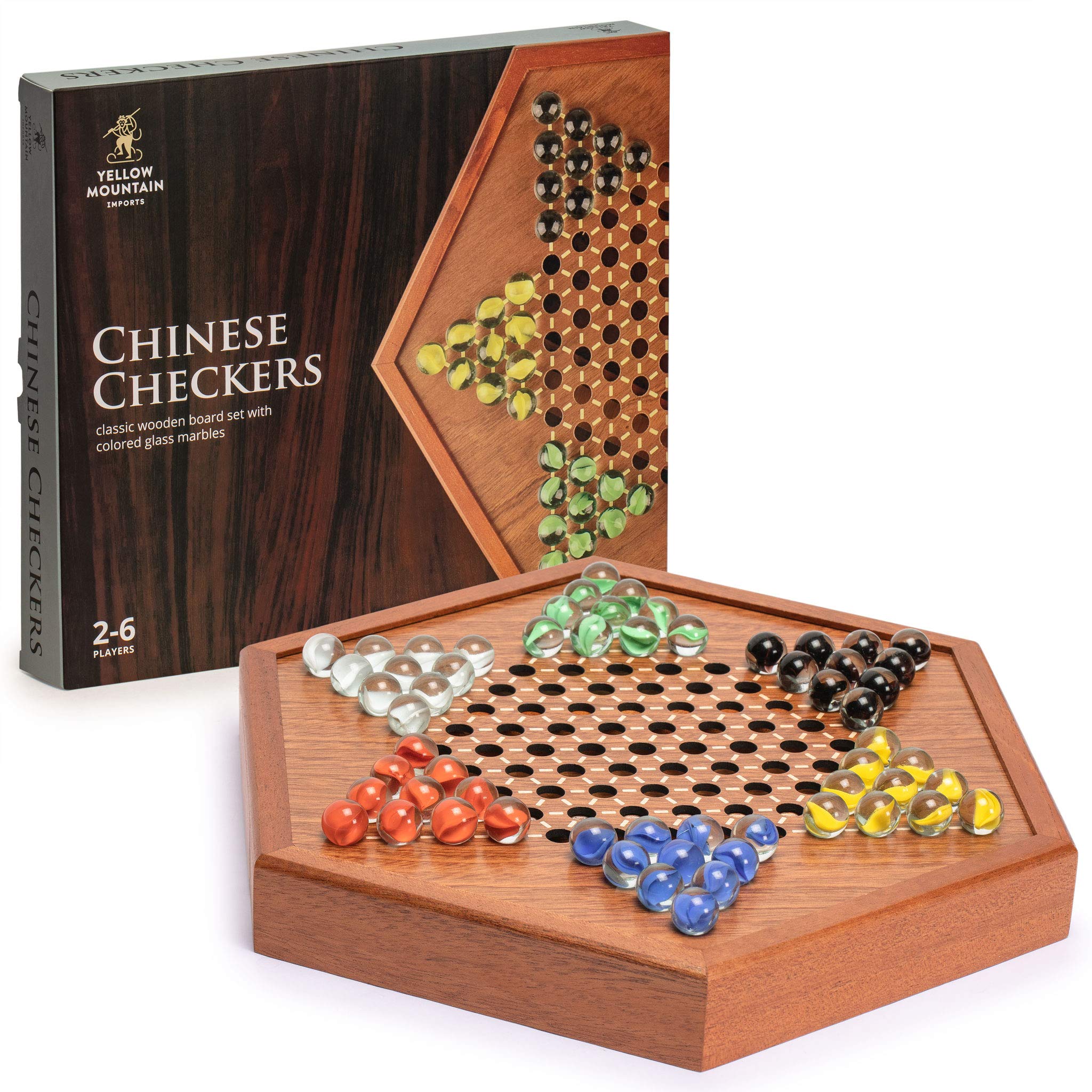 Foto 2 pulgar | Juego De Mesa Chinese Checkers Yellow Mountain Con Cajones - Venta Internacional.