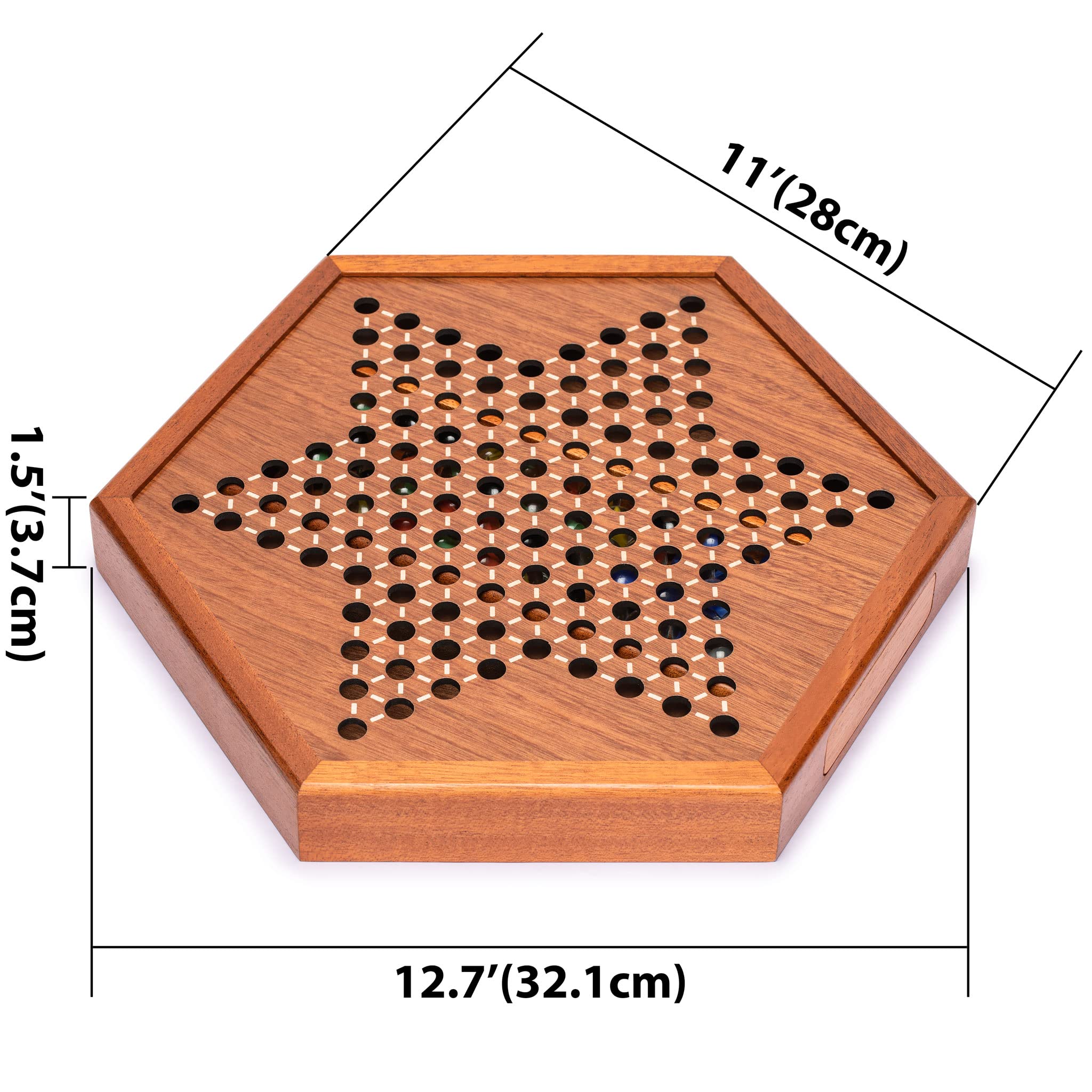 Foto 6 pulgar | Juego De Mesa Chinese Checkers Yellow Mountain Con Cajones - Venta Internacional.