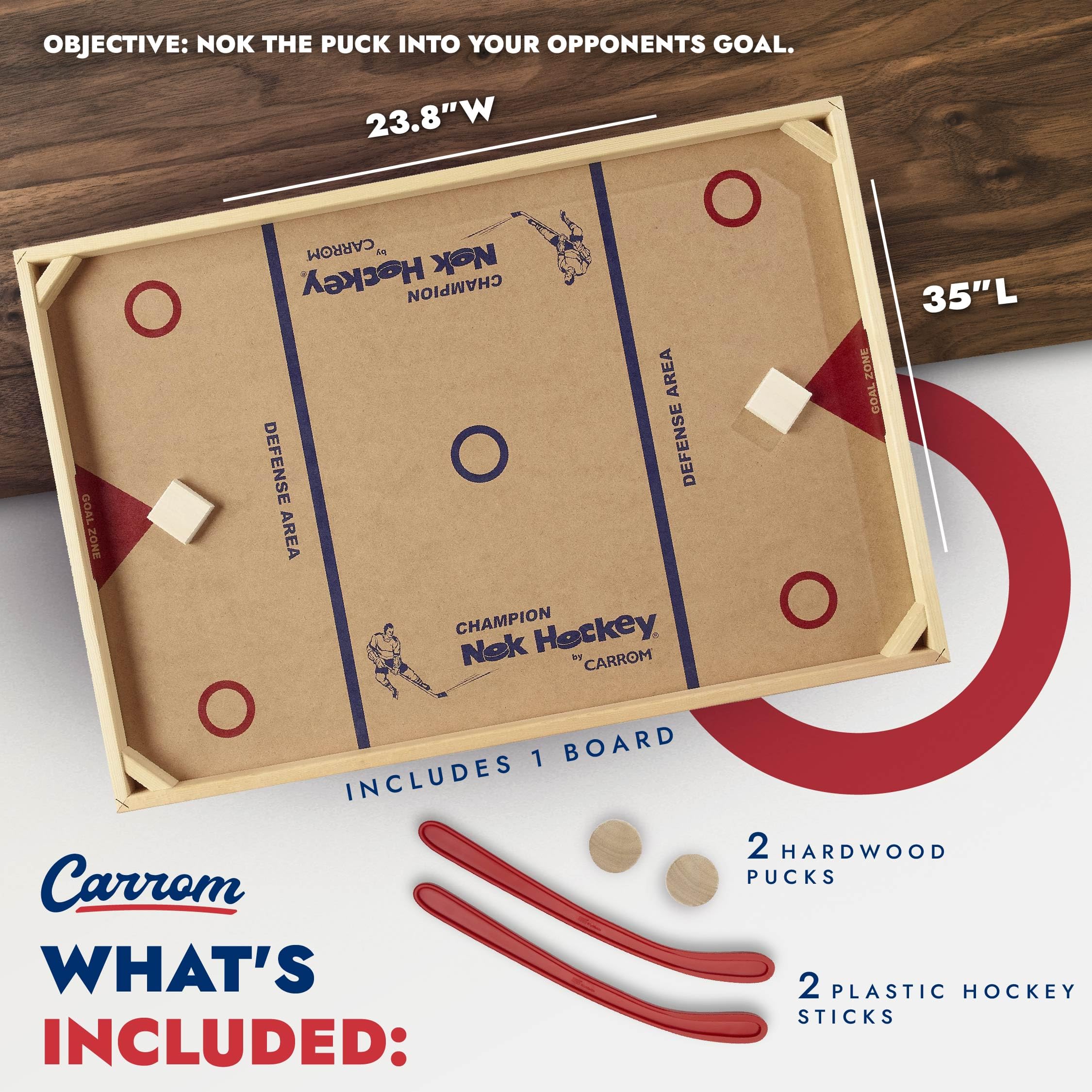 Foto 5 pulgar | Juego De Hockey Nok Carrom Champion De Madera De Tamaño Estándar - Venta Internacional.