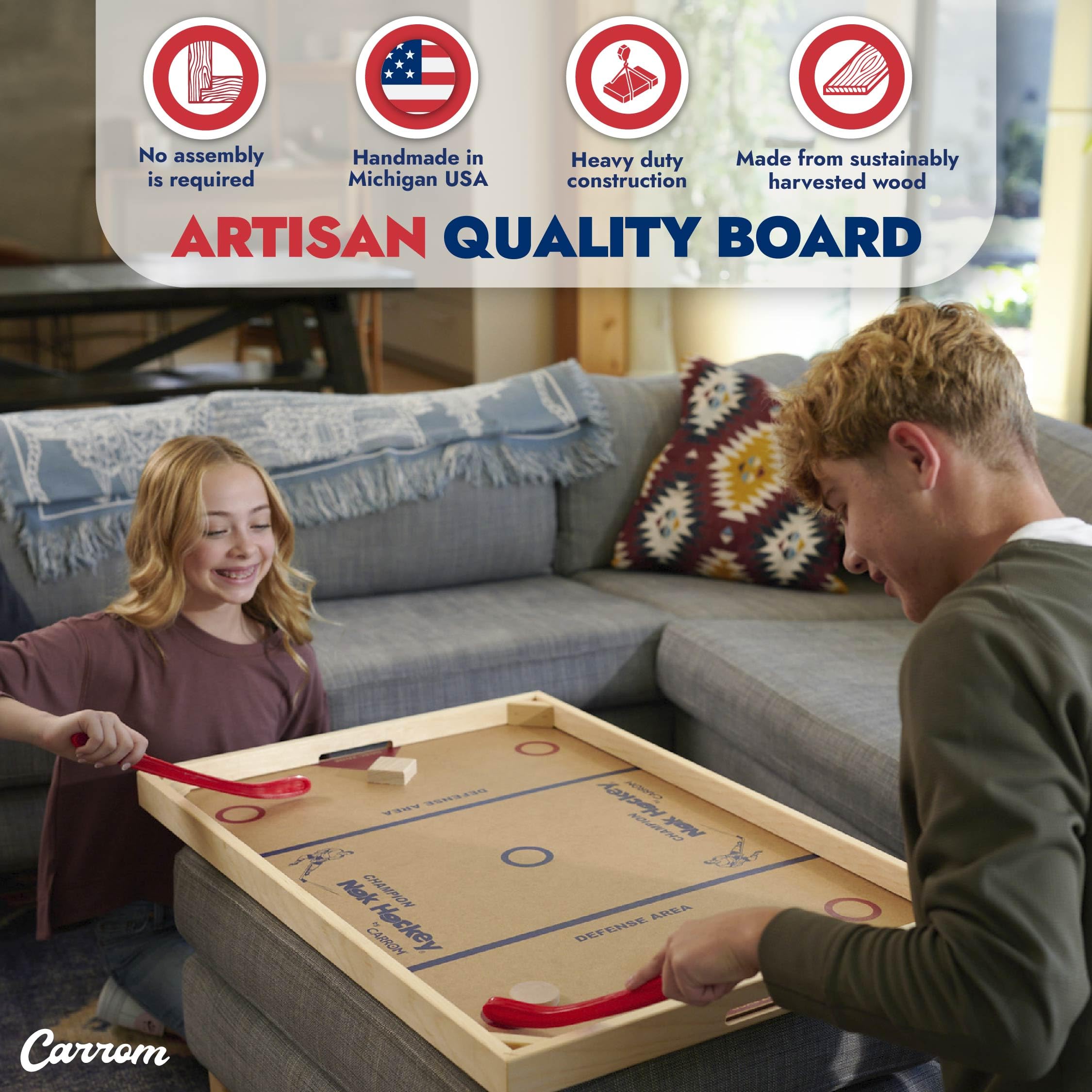 Foto 7 pulgar | Juego De Hockey Nok Carrom Champion De Madera De Tamaño Estándar - Venta Internacional.