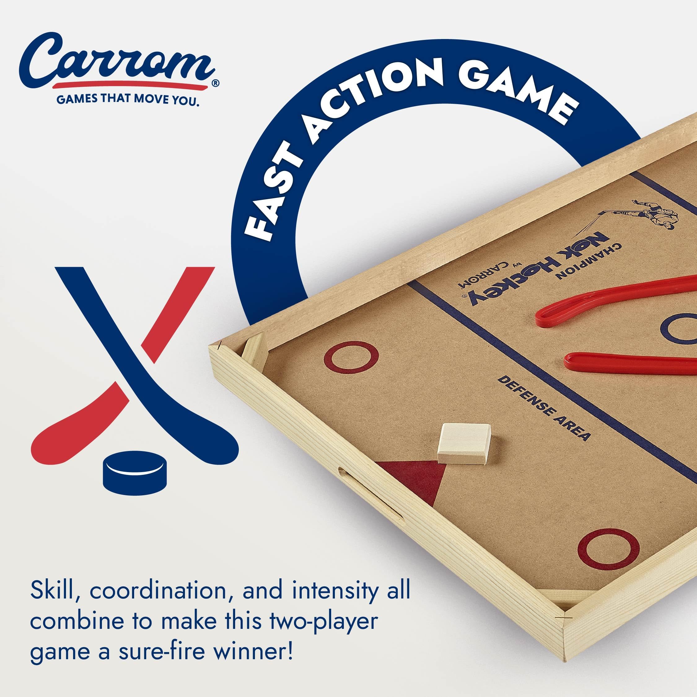 Foto 8 pulgar | Juego De Hockey Nok Carrom Champion De Madera De Tamaño Estándar - Venta Internacional.